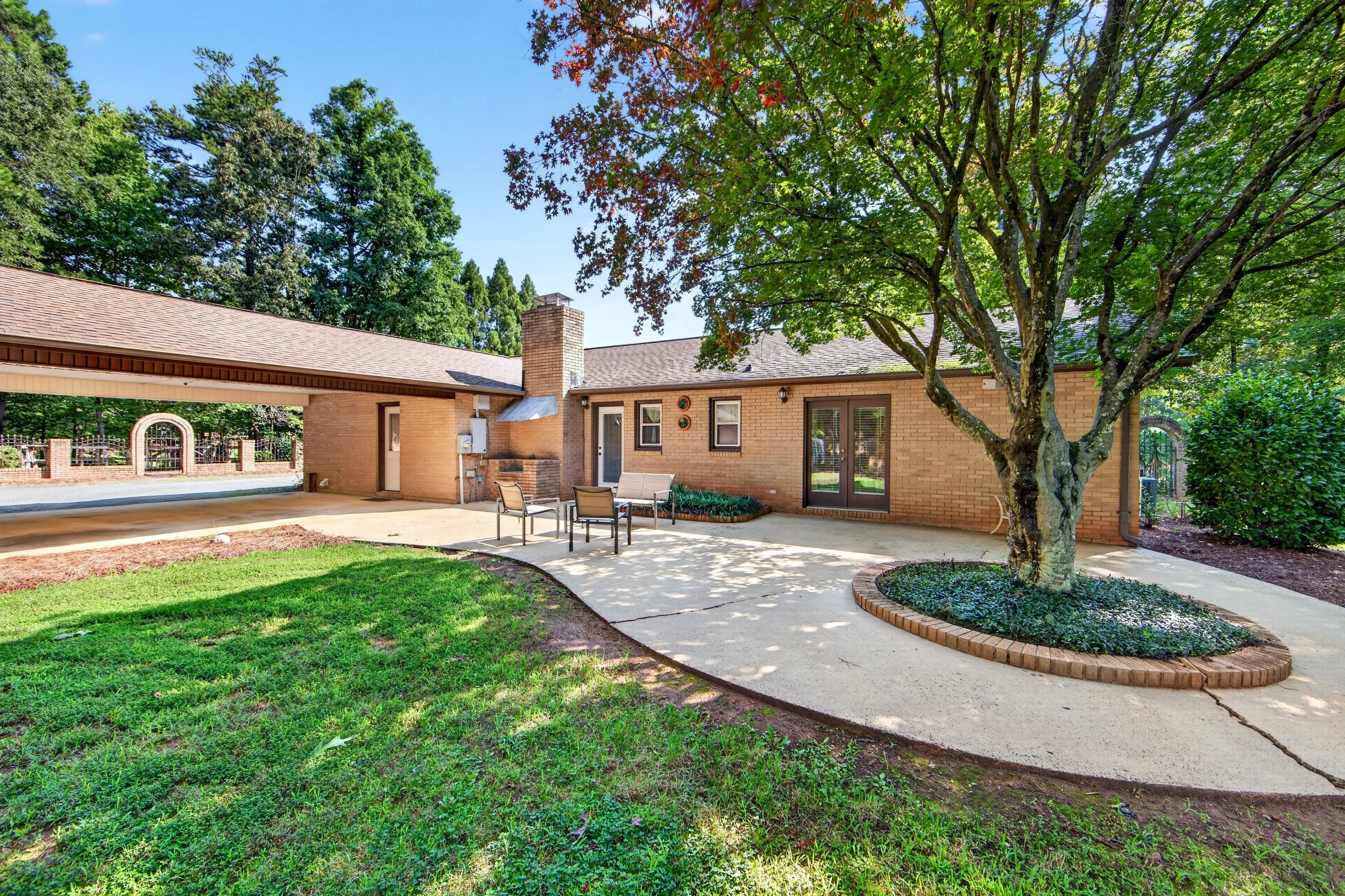 house exterior, back patio, landscaping photographed for a Charlotte, NC real estate listing