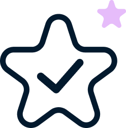 Star icon with checkmark inside