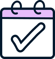 Calendar icon with a checkmark
