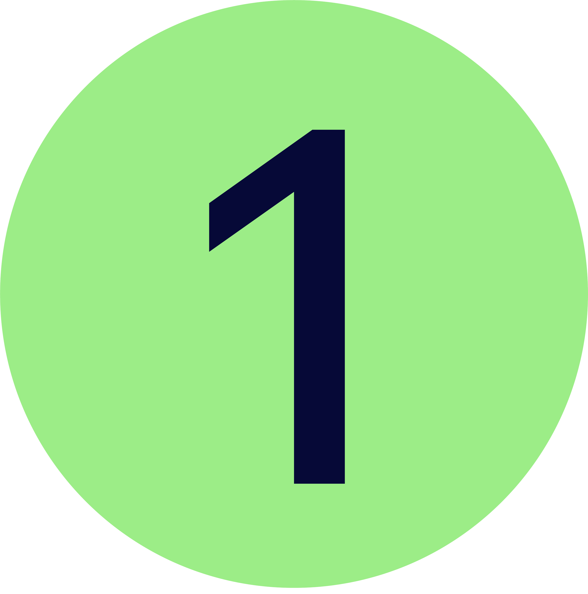 Number one in a green circle.