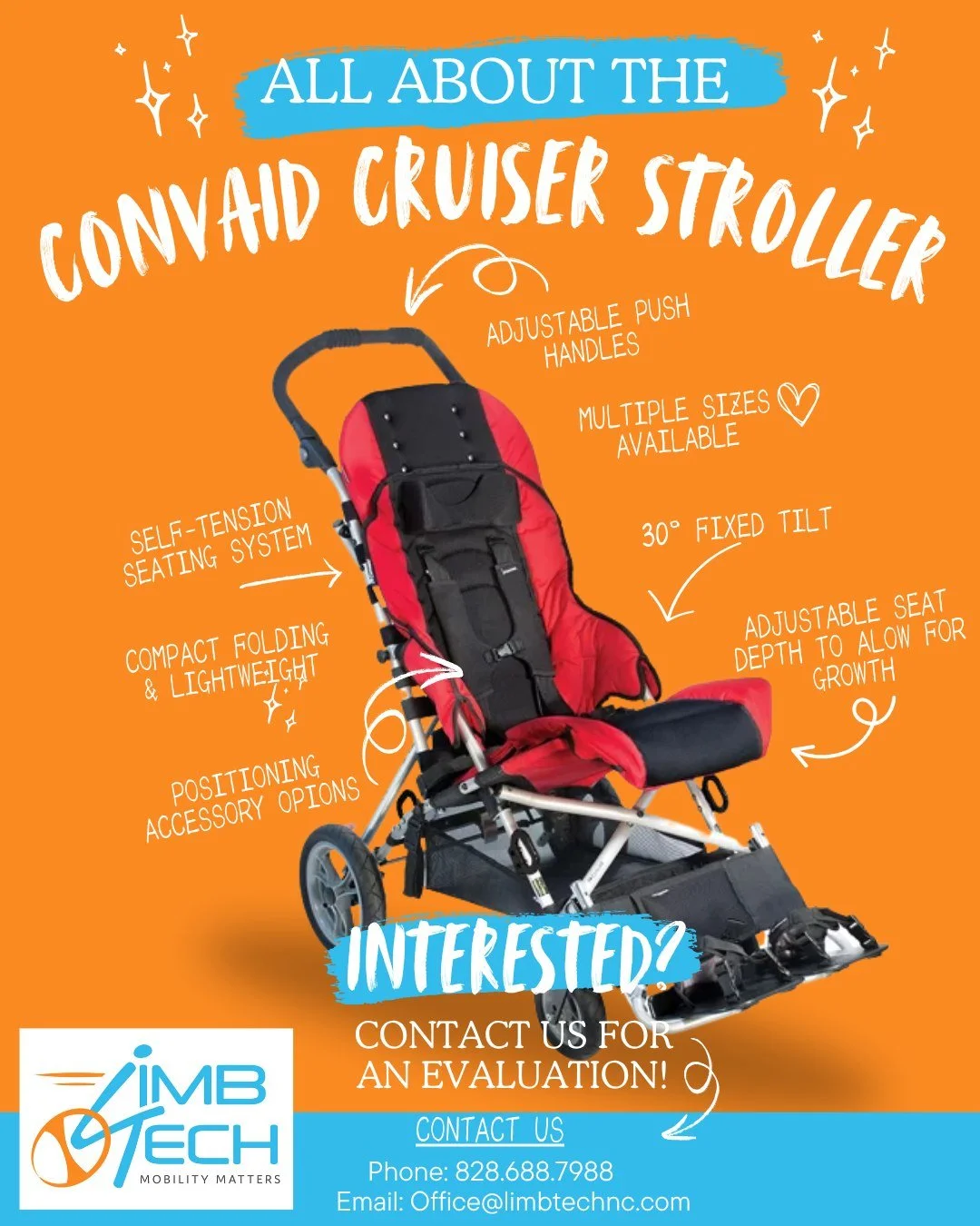 Meet the Convaid Cruiser Stroller 🧡 Built for families who need real positioning support without giving up the freedom to get up and go.

✔️ Self-tension seating system for a secure, supported fit ✔️ 30&deg; fixed tilt plus adjustable seat depth tha