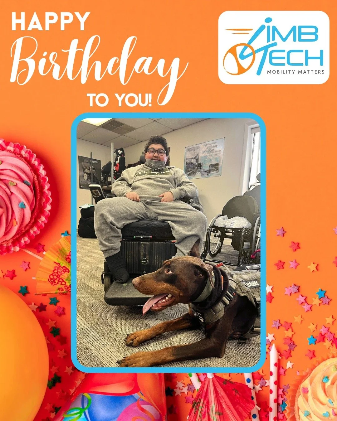 Happy Birthday, Javon! 🎉 Today we're celebrating you and everything you bring to our LimbTech family. Your smile, your energy, and your determination inspire us every day. 

We hope your day is as amazing as you are! 🧡💙 

#HappyBirthday #LimbTech 