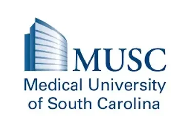 The logo of Medical University of South Carolina (MUSC), featuring a stylized blue building and the university's name.