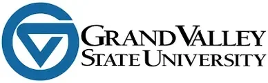 Grand Valley State University logo with a blue 'G' and the university name