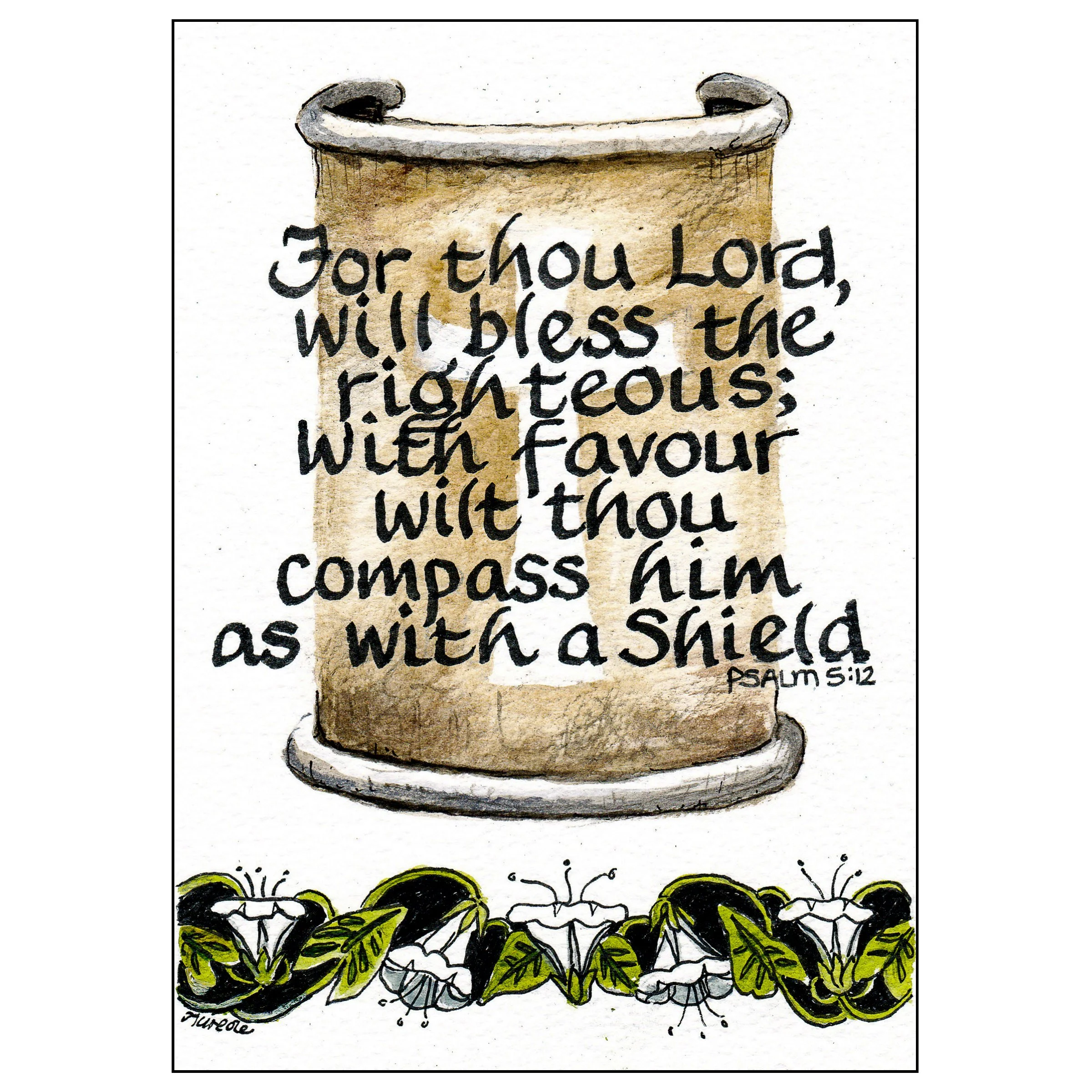 As with a shield