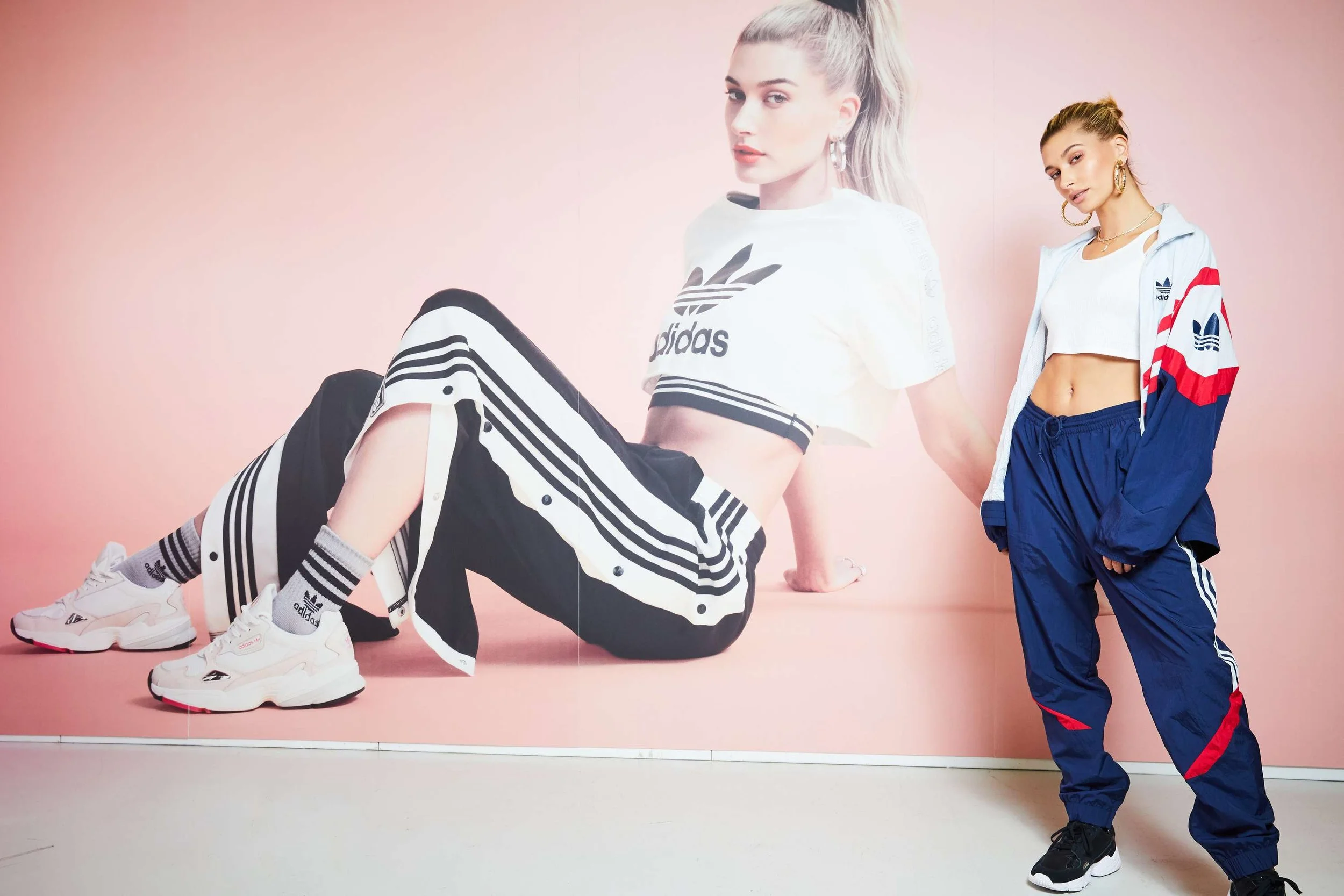 Adidas Falcon Launch at LFW with Hailey Bieber