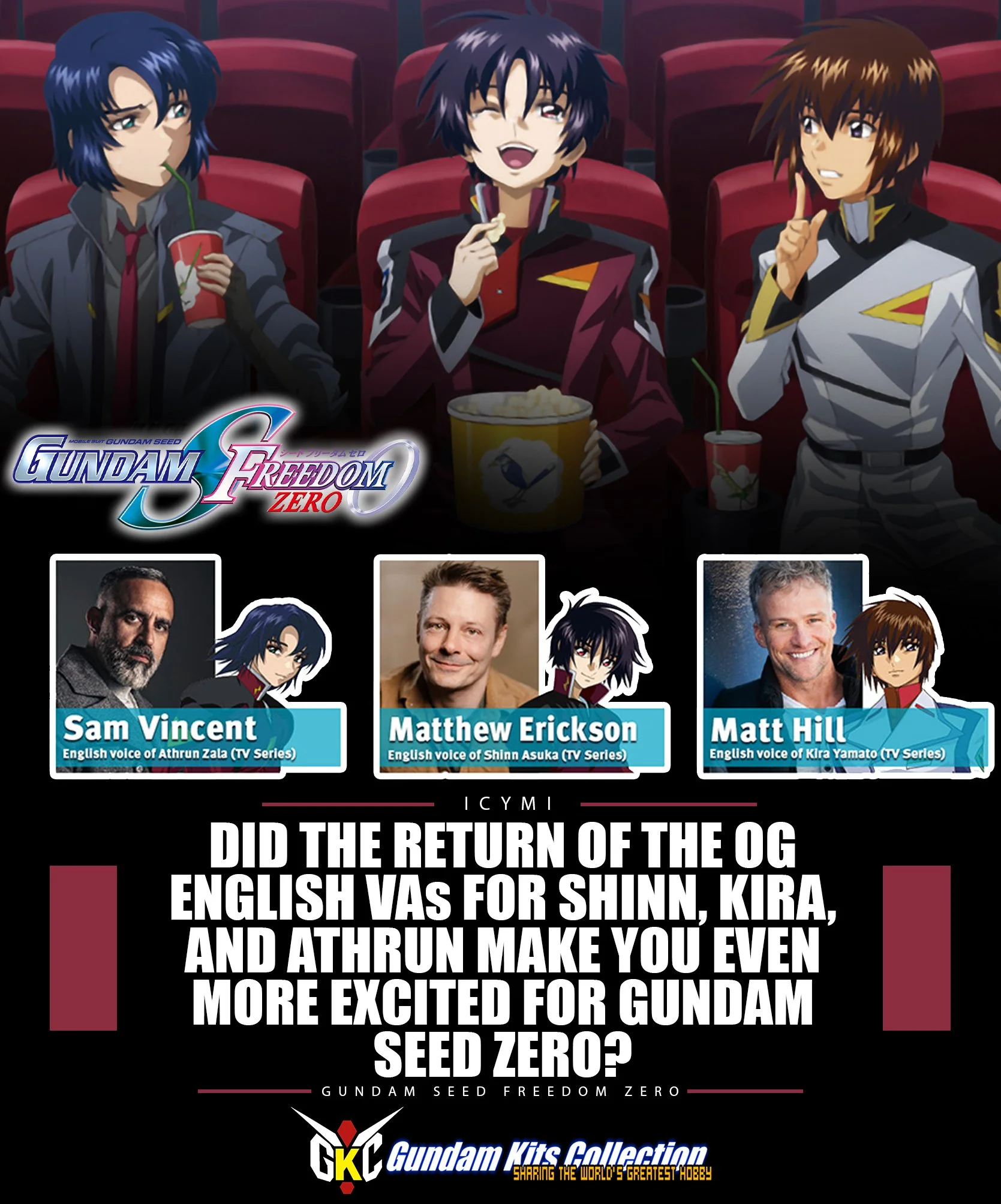 The OG English voice actors for Shinn Asuka, Kira Yamato, and Athrun Zala are returning for Mobile Suit Gundam SEED Freedom ZERO! For fans who grew up watching the Ocean dub, hearing these familiar voices again is another reason to look forward to th