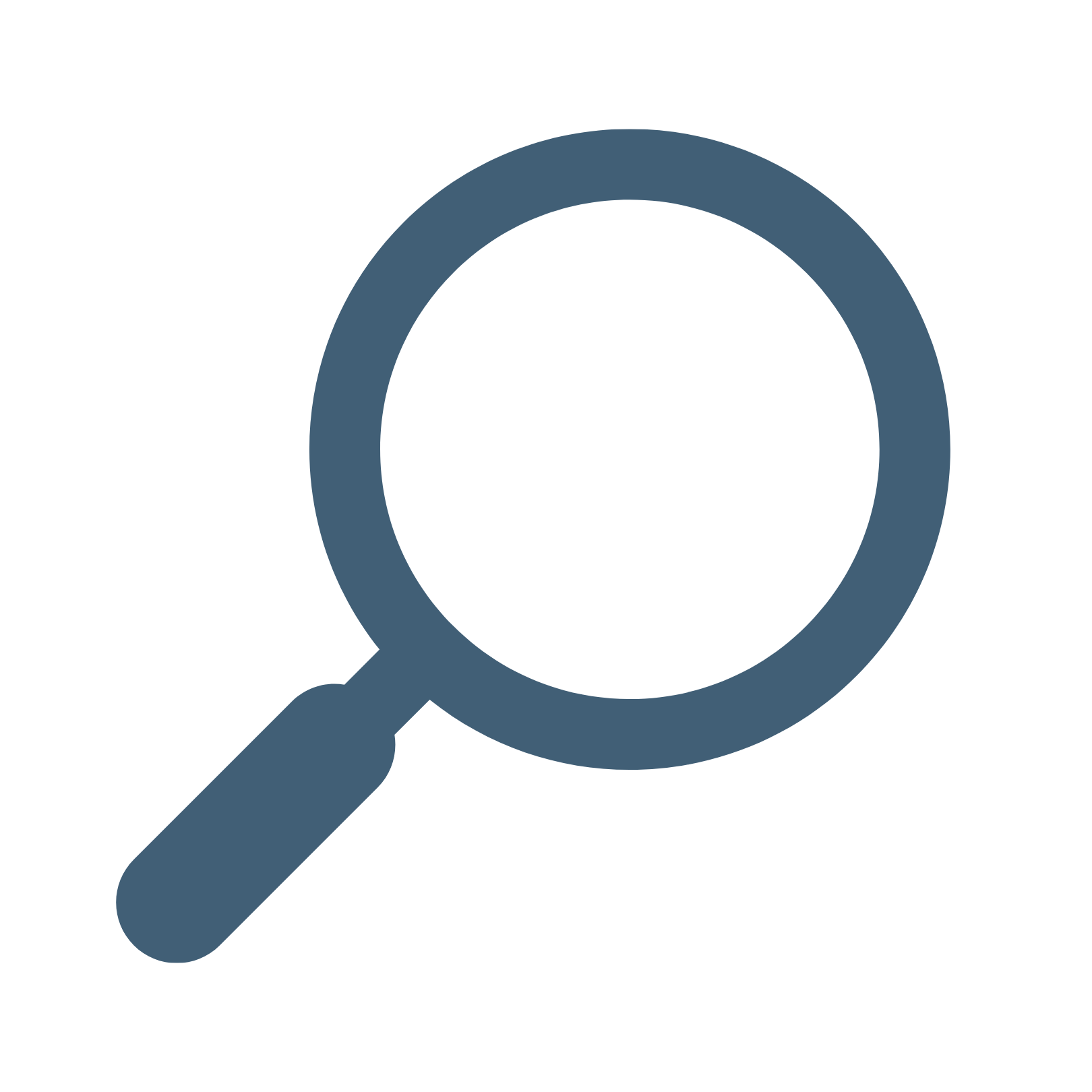 Magnifying glass icon representing business analysis, AI opportunity discovery, and process assessment.