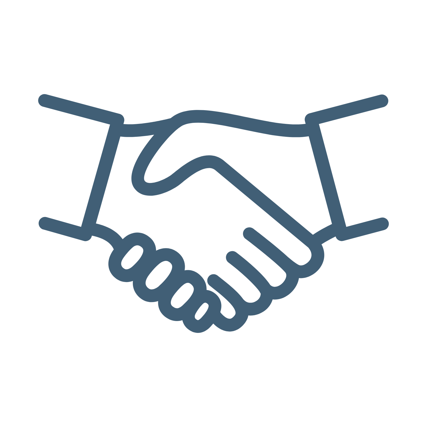 Handshake icon representing collaboration, strategic partnerships, and working together to improve operations.