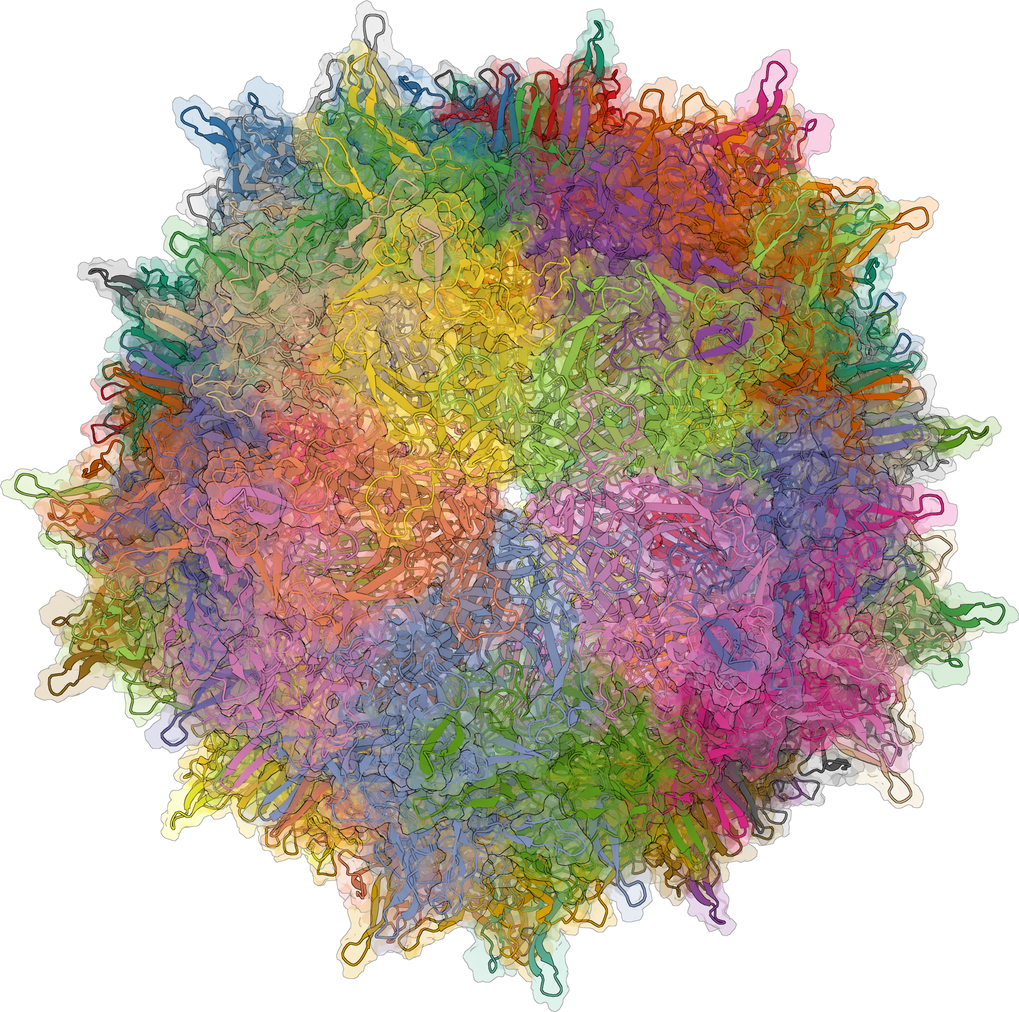 Colorful, complex 3D visualization of interconnected and overlapping lines forming a spherical shape against a black background.