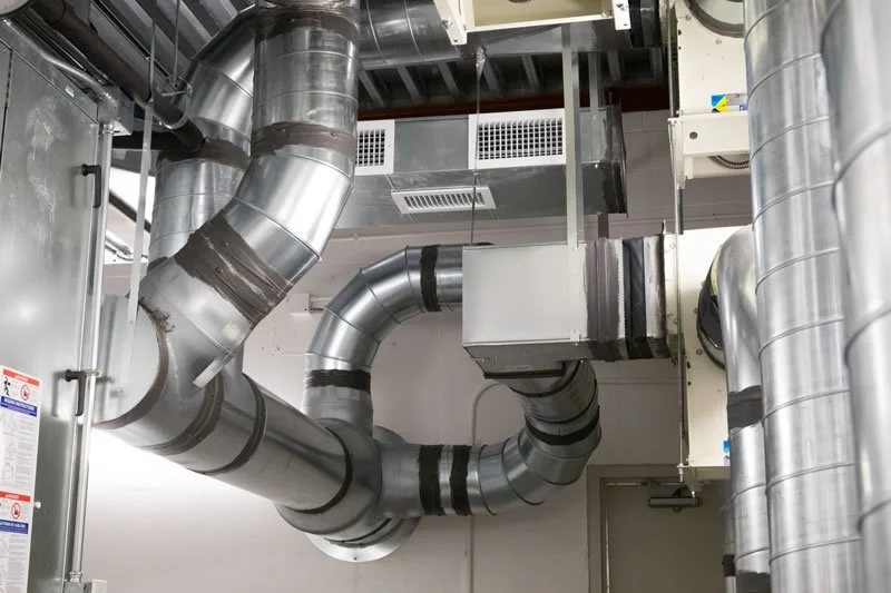 HVAC ductwork and air distribution systems at the ACTC Main Building mechanical renovation.