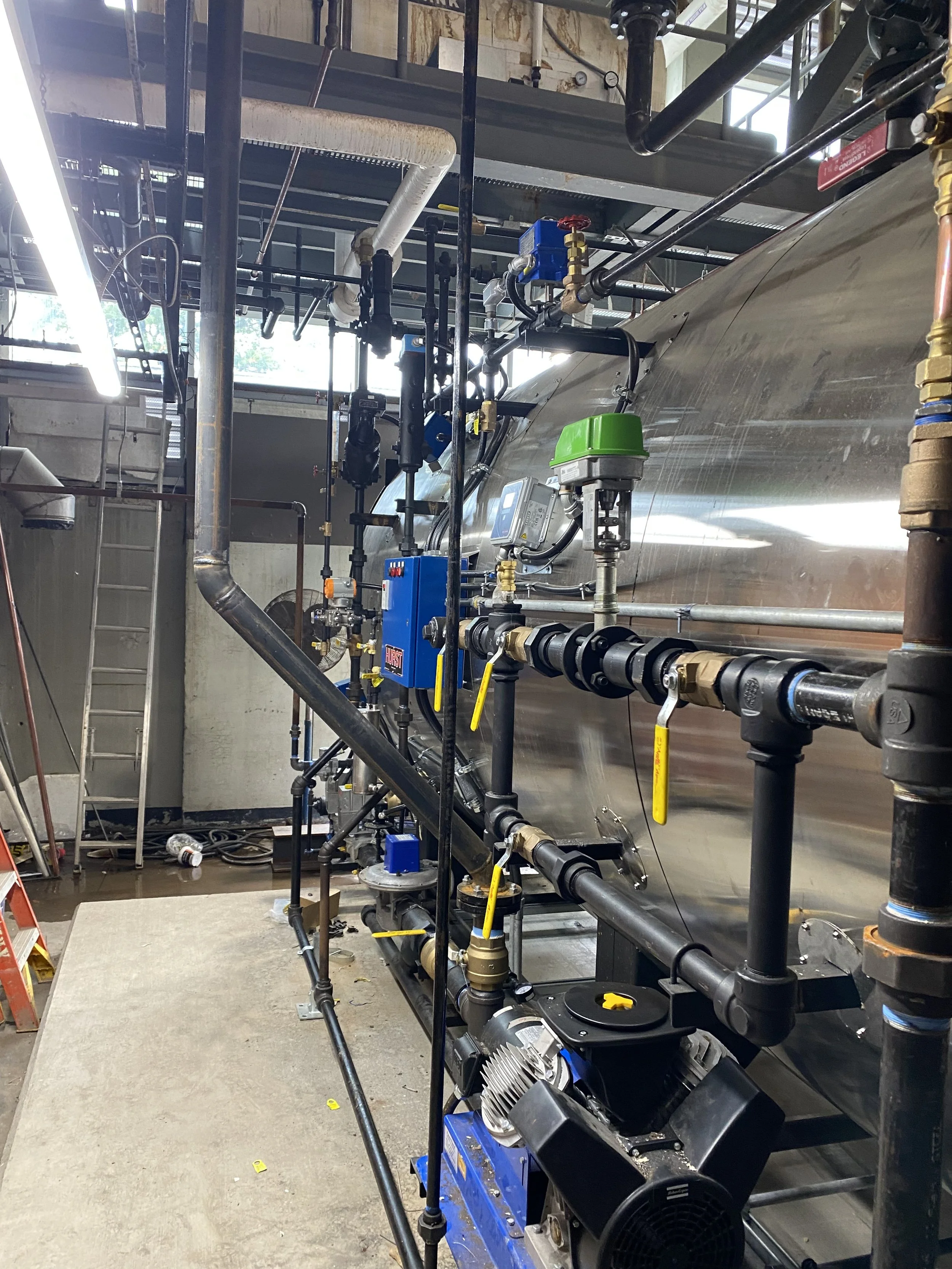 Commercial mechanical piping, valves and controls at Beckley ARH Hospital.