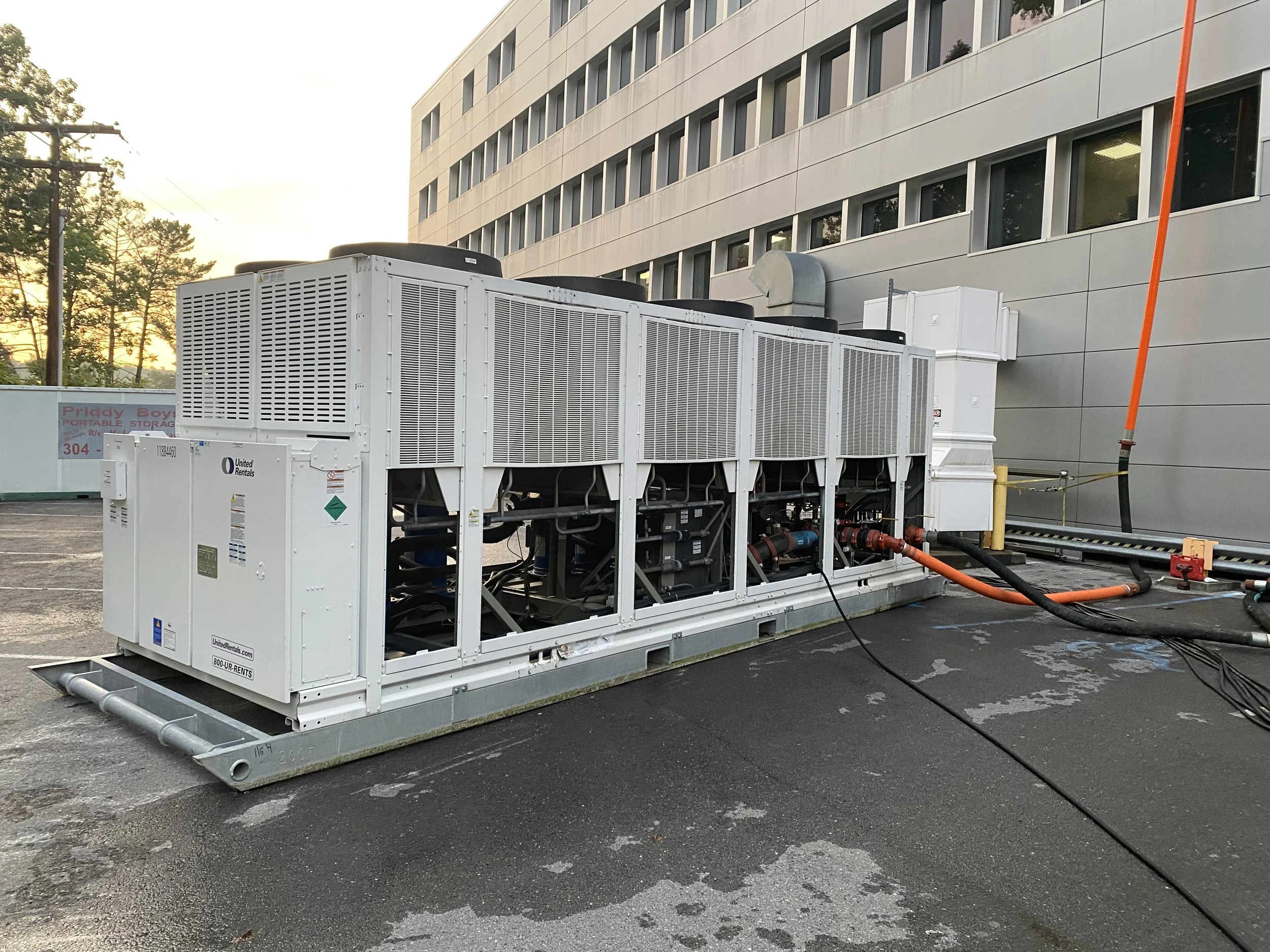 Emergency chiller installation at Beckley ARH Hospital in Beckley, West Virginia.