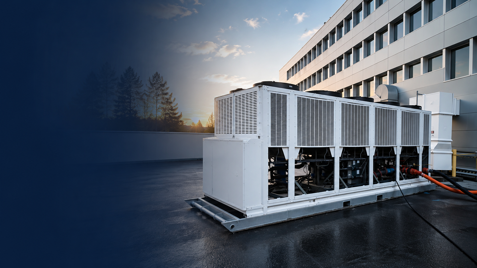 Commercial rooftop HVAC equipment installed at a CIMCO project.