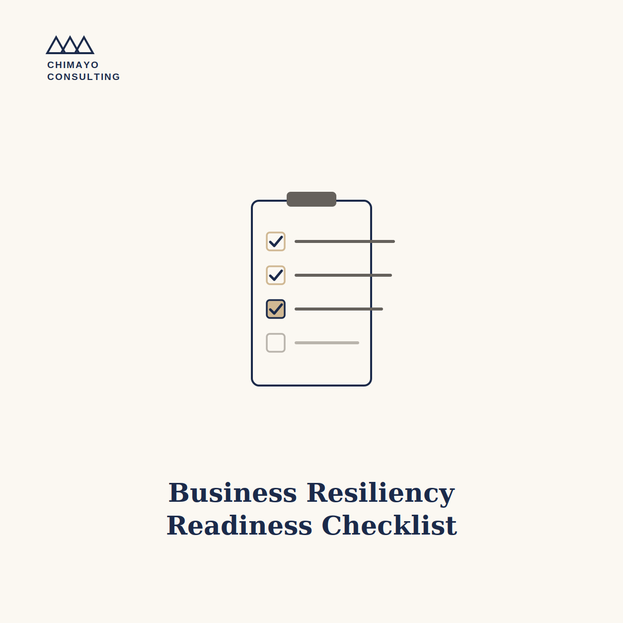 Business Resiliency Readiness Checklist