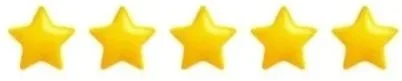 Five gold stars arranged in a horizontal line