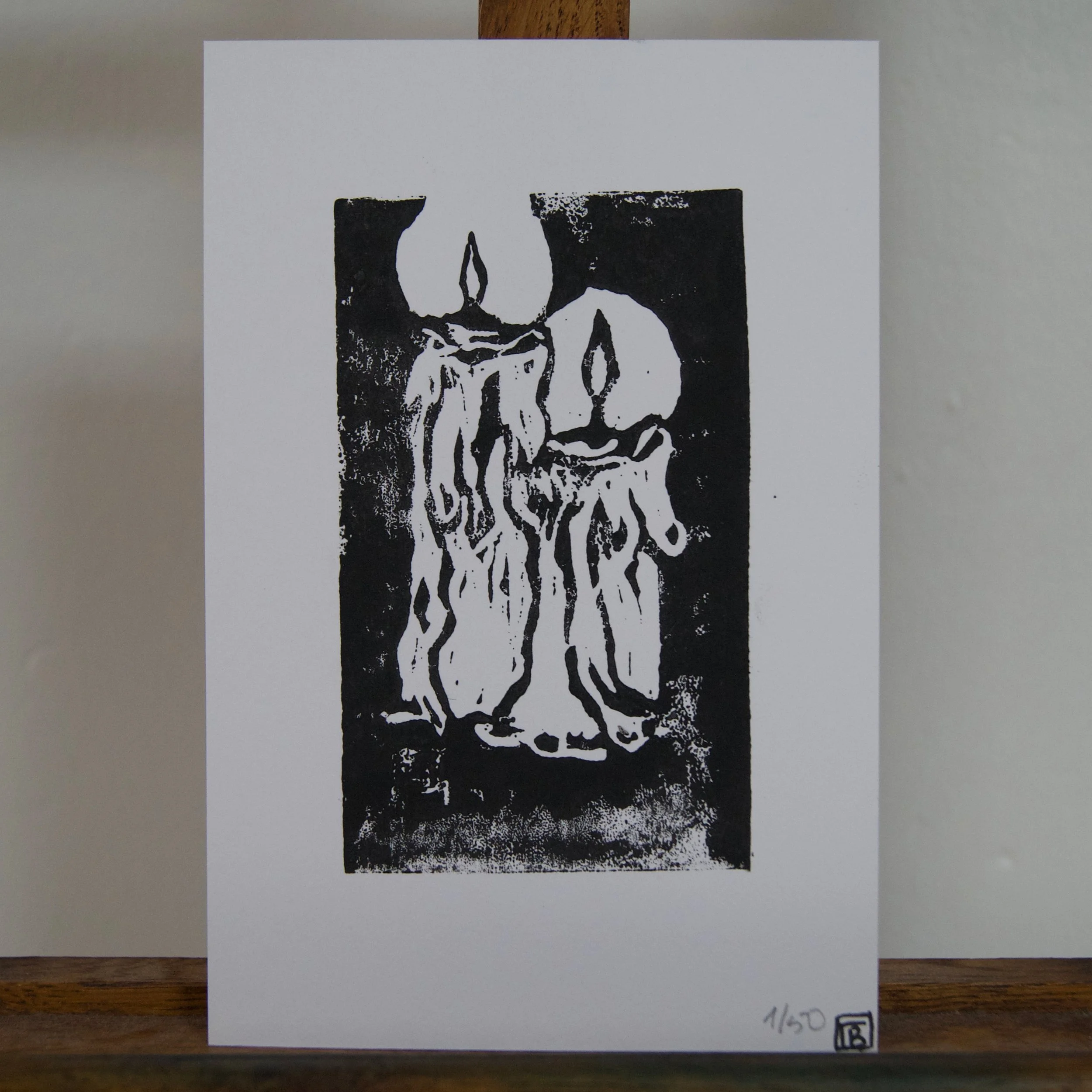 Print linogravure Bougie