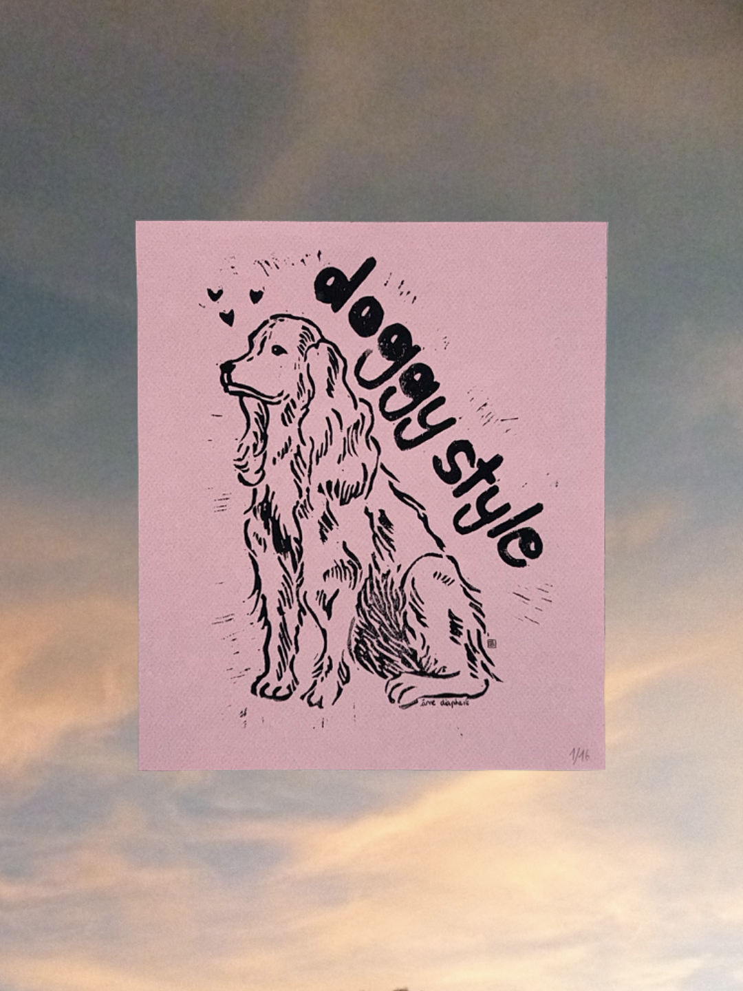 Doggy Style - Linogravure Rose