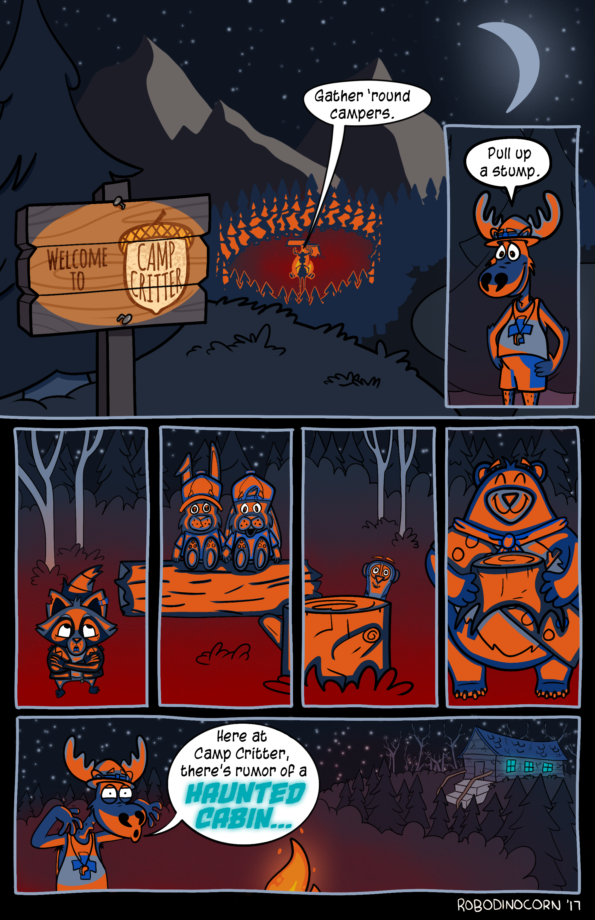 Camp Critter #1. Quite possibly the most ambitious project I ever took on. Looking at it in 2026, there are some changes I'd make, but this is much better than I remember being back then. I was trying SO HARD to prove to myself that I was an illustra