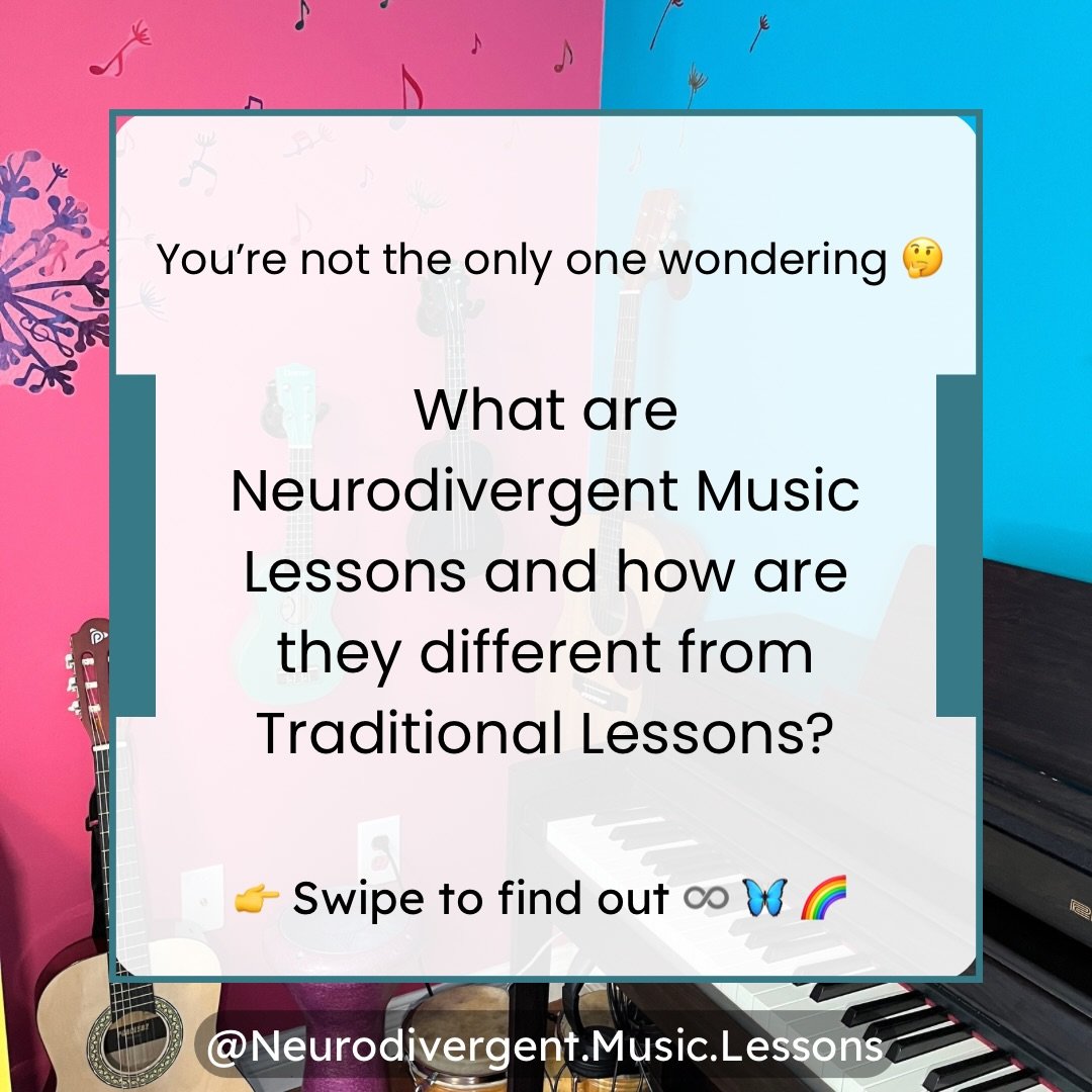 Neurodivergent music lessons are personalized music lessons designed to support students with different learning styles, including autistic learners, students with ADHD, dyslexia, sensory differences, and other neurodivergent profiles and /or disabil