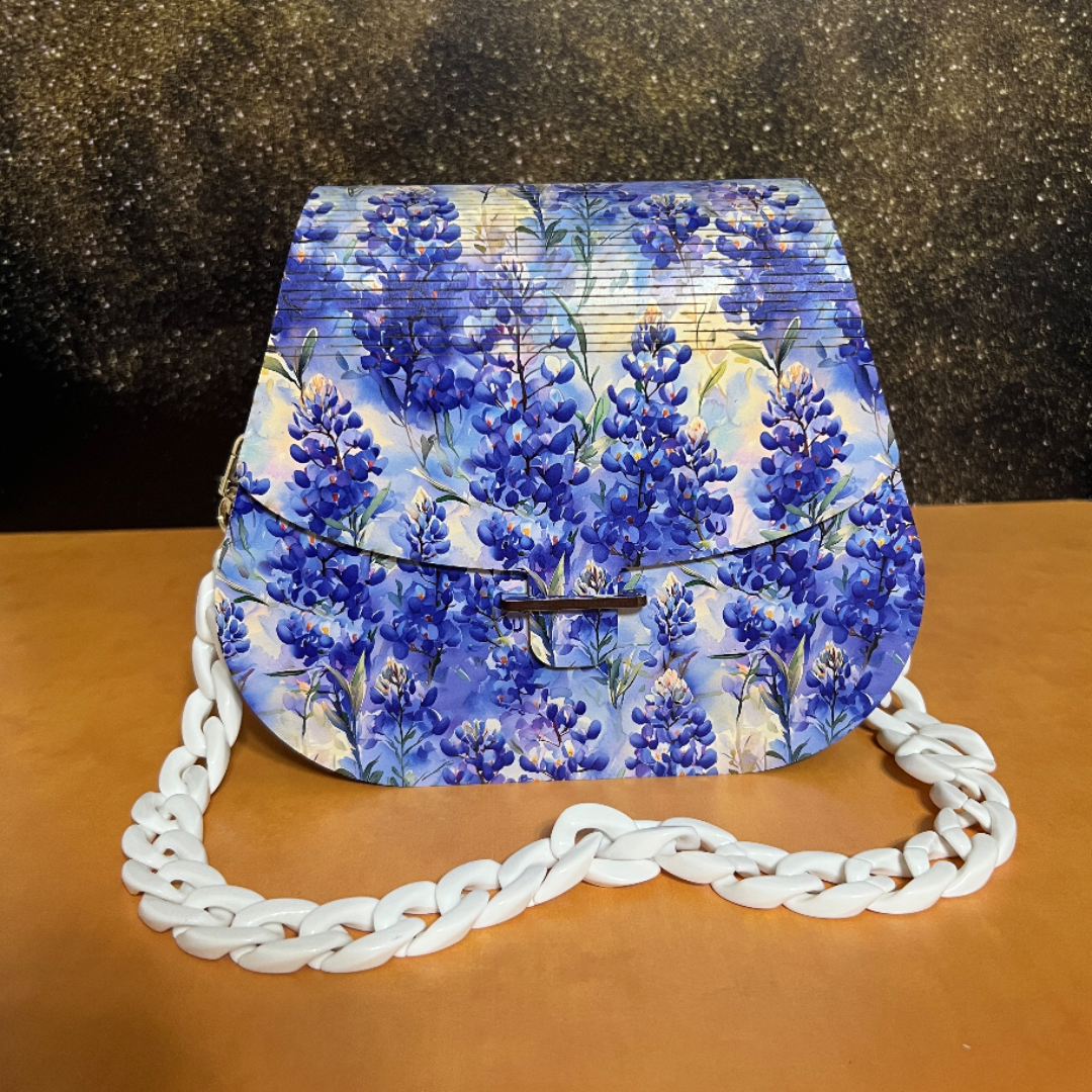 Special Occasion Purse - Sporran style - Bluebonnets Floral