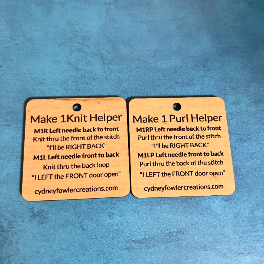 Make 1 Knit and Purl Helpers