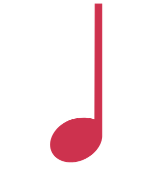 A pink musical note symbol