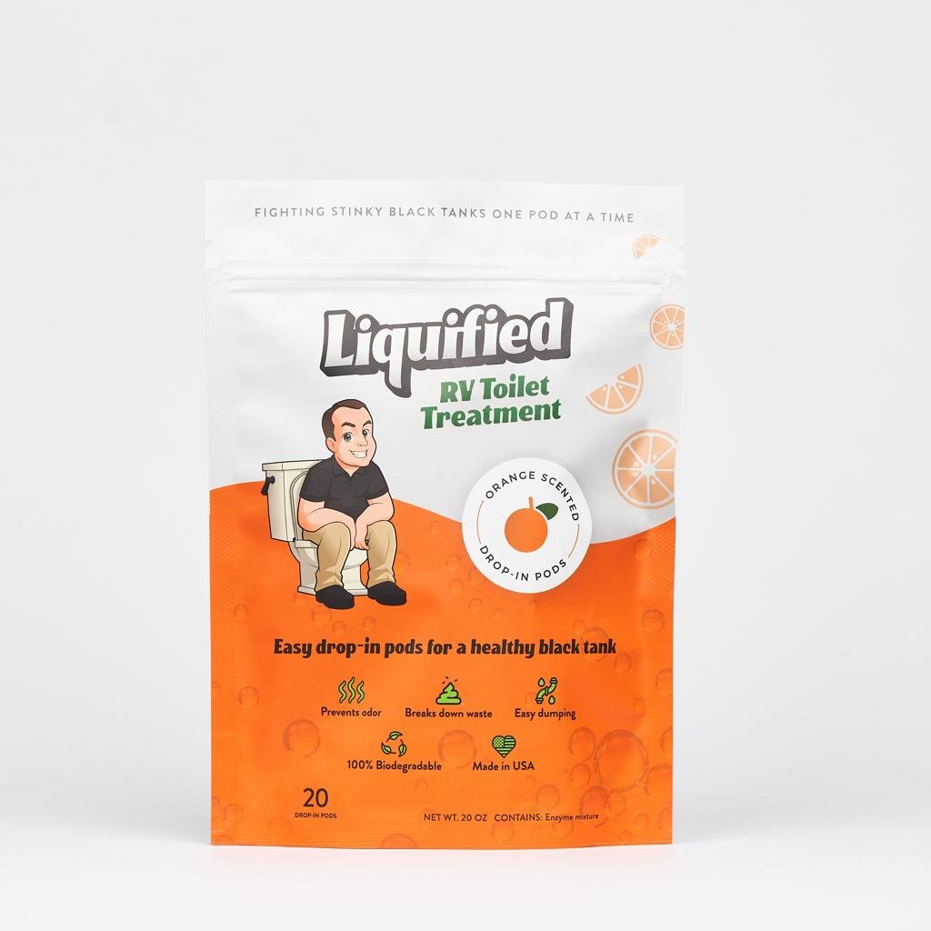 Liquified RV Toilet Treatment Pods – Orange Scent – 20 Count