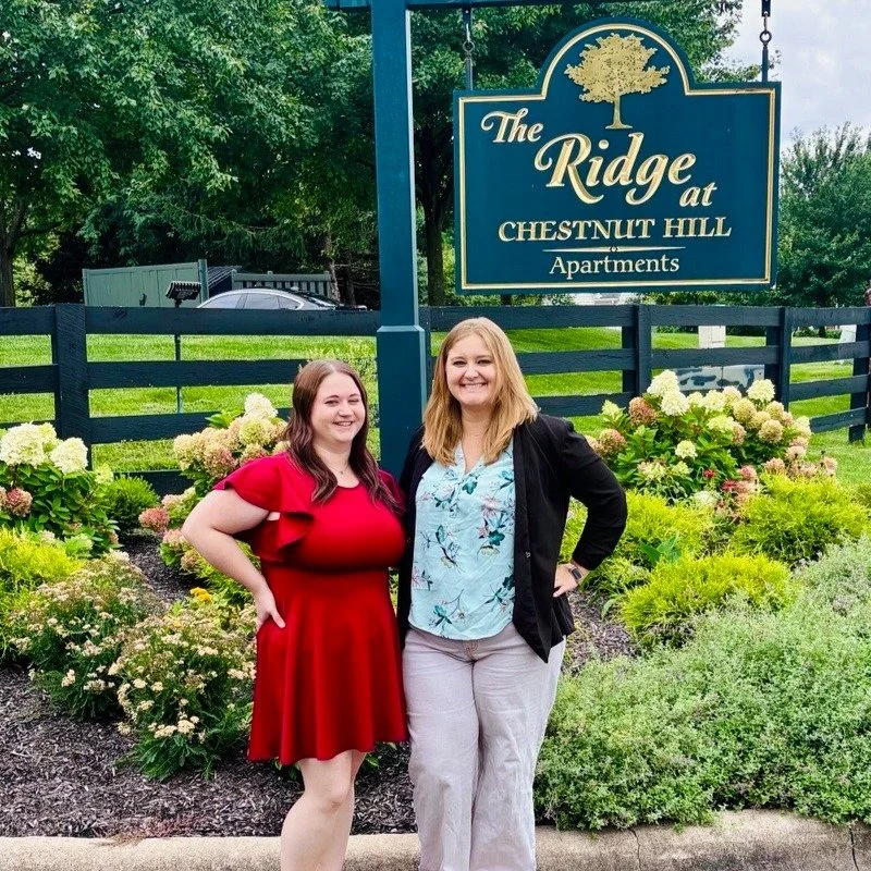📣 Meet the New Team at The Ridge at Chestnut Hill! 📣

Say hello to two new faces in the Leasing Office! We're excited to introduce Ali, our Property Manager, and Kenzie, our Leasing Consultant. Be sure to stop by, say hi, and help us give them a wa
