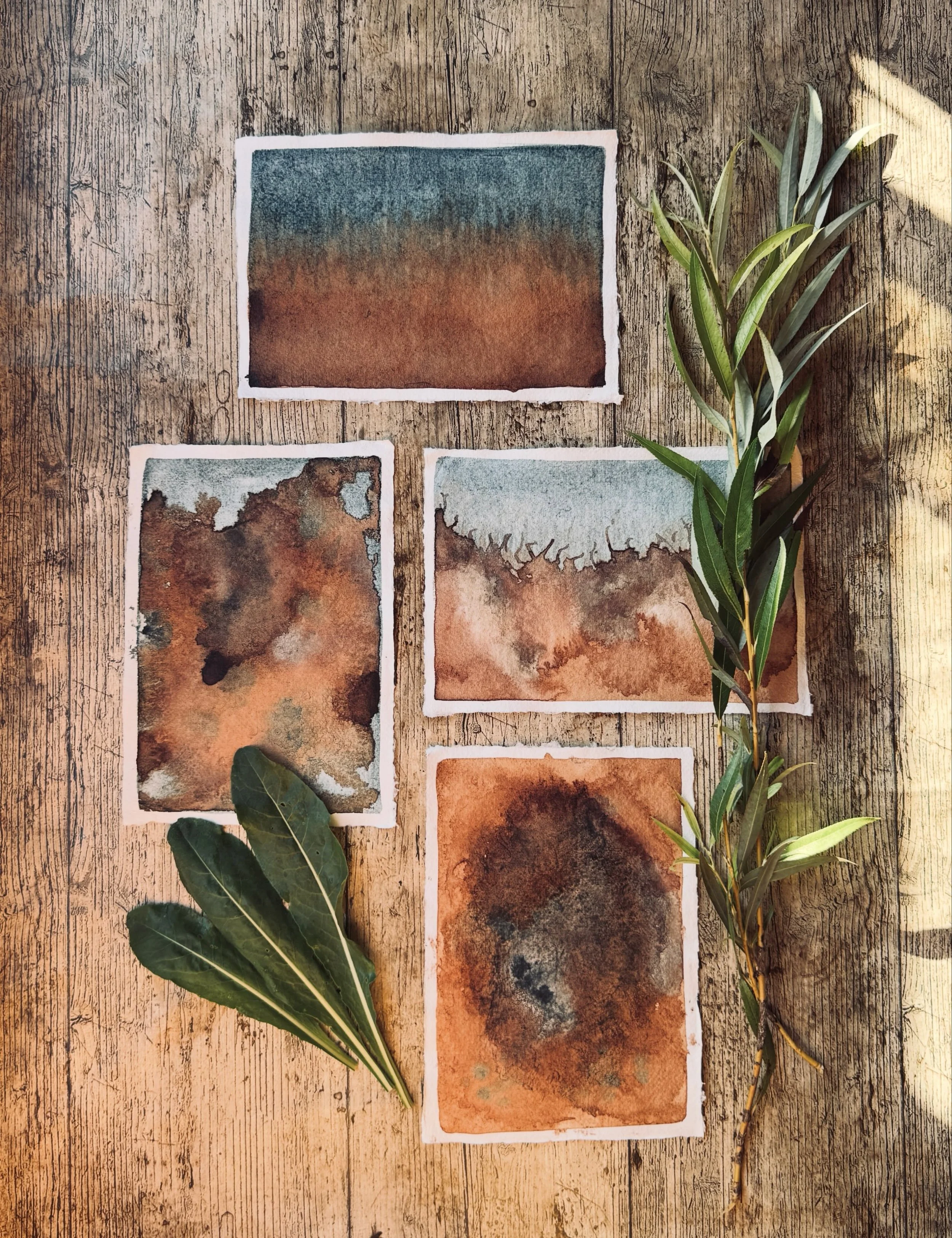 Autumn Equinox ~ Woad and Willow Inks

I am really enjoying the interactions of natural inks on paper. As the wheel turns welcoming in the dark half of the year, the colour blue of indigo and woad remind me of the element of water. Water cleanses and