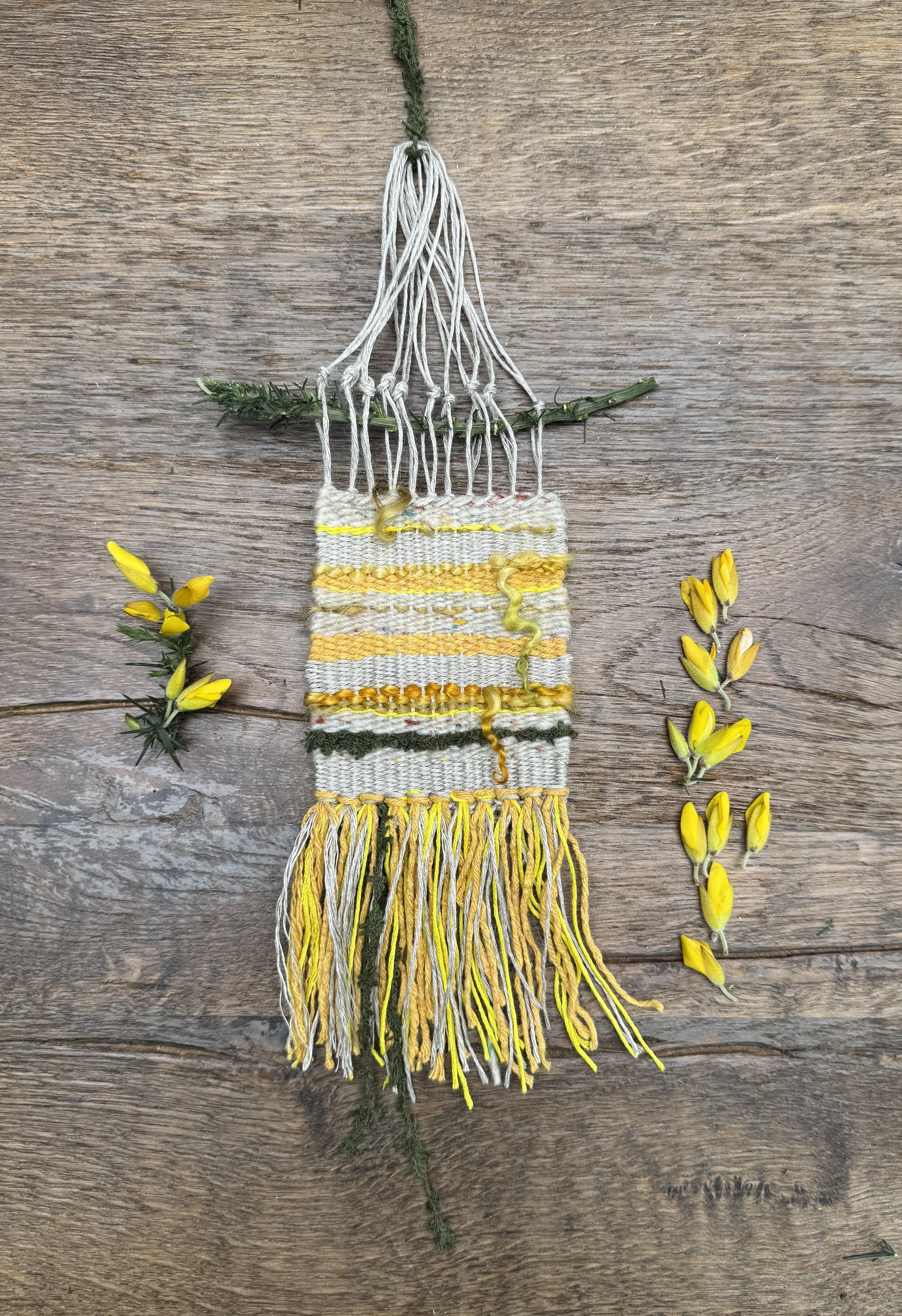 Hand woven textile inspired by the gorse bush