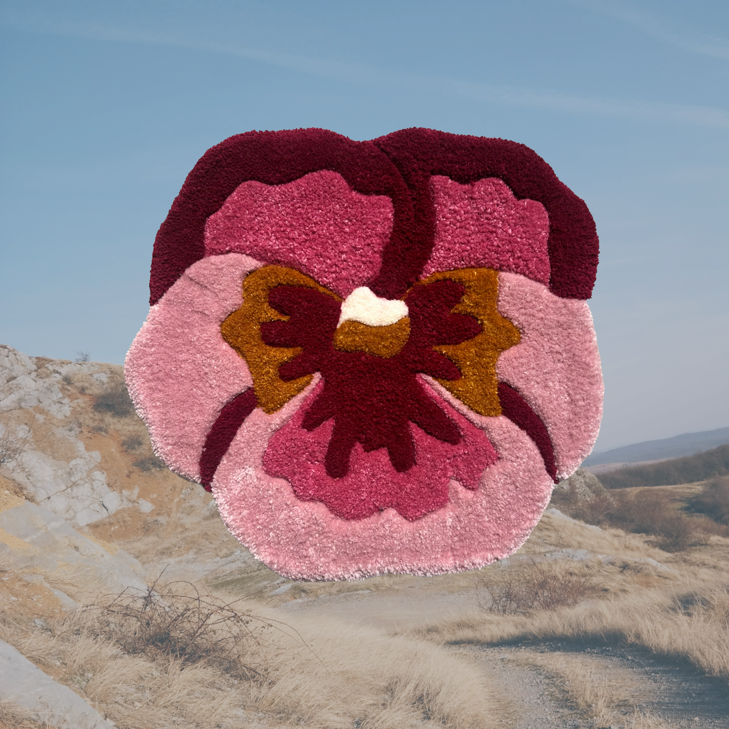 Deep Red and Pink Pansy Wall Hanging