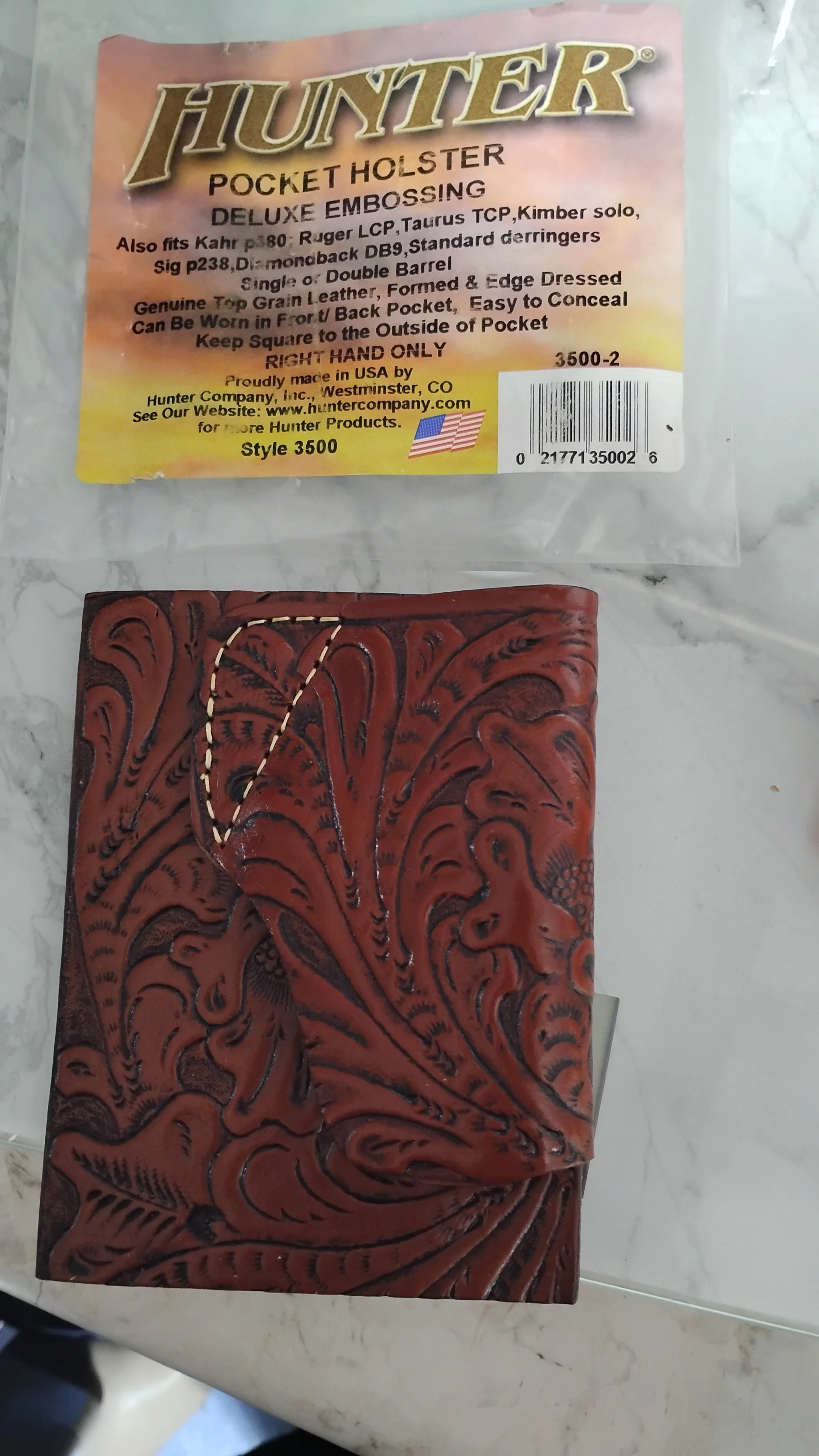 hunter pocket holster deluxe embossing