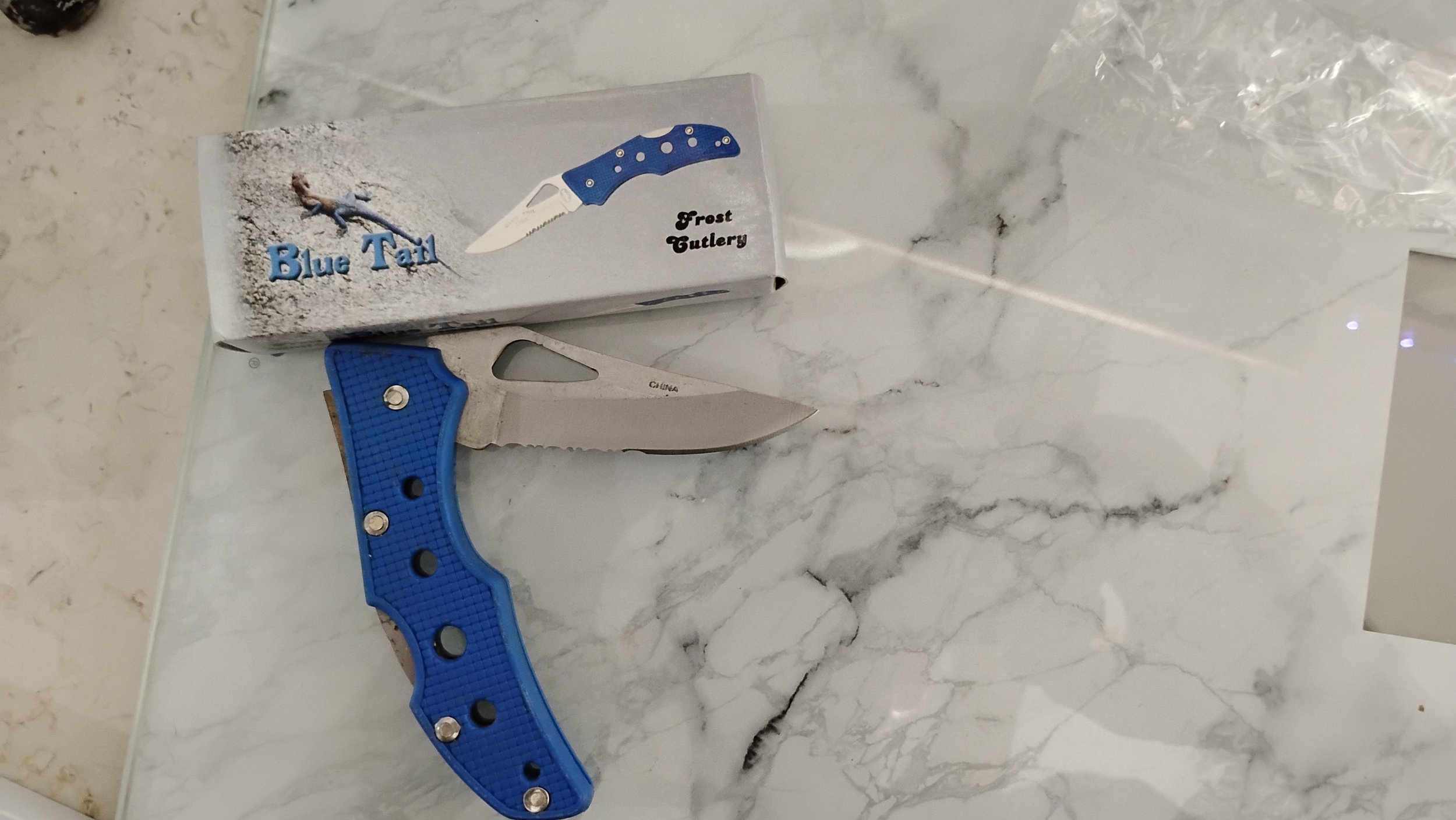 blue tail pocket knife