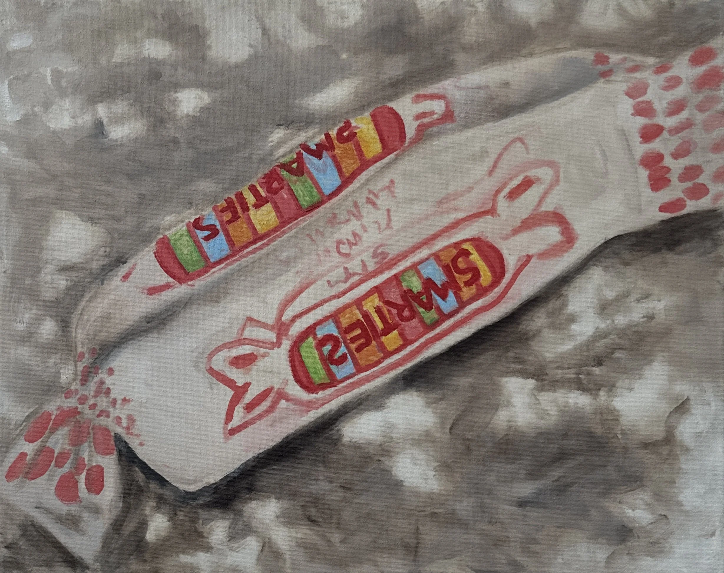 It’s not Smartie to litter
Oil on canvas
16 × 20"
$500