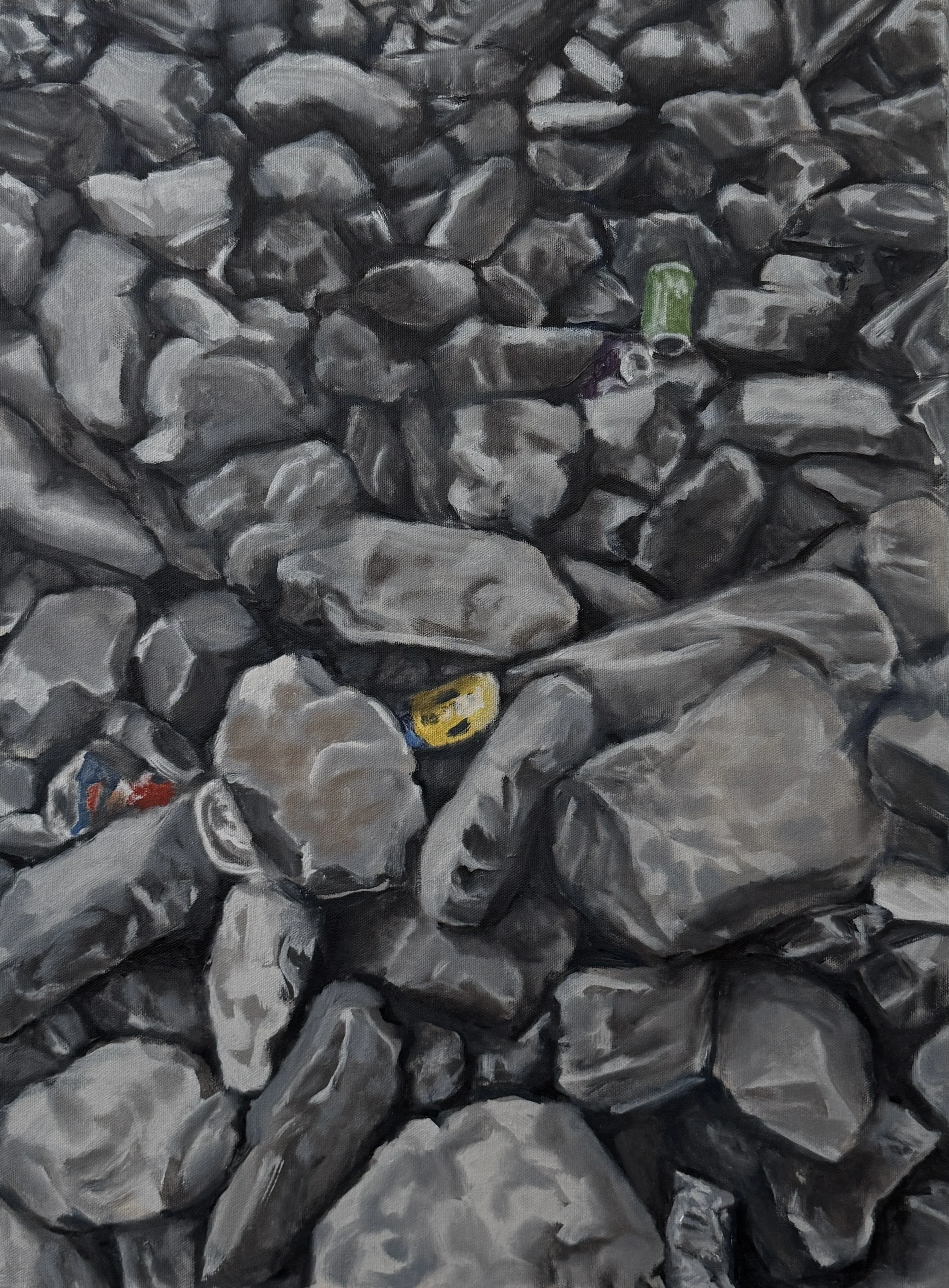 Trash Rocks 2
Oil on canvas
18 × 20"
$650