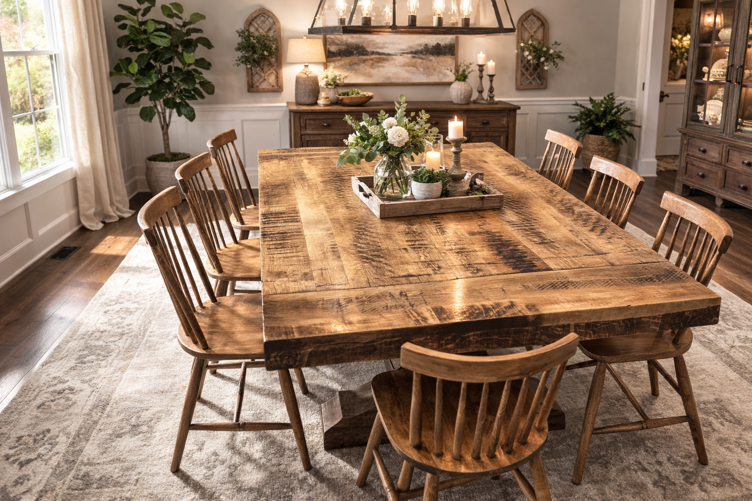 Solid maple Sleek Collection harvest table