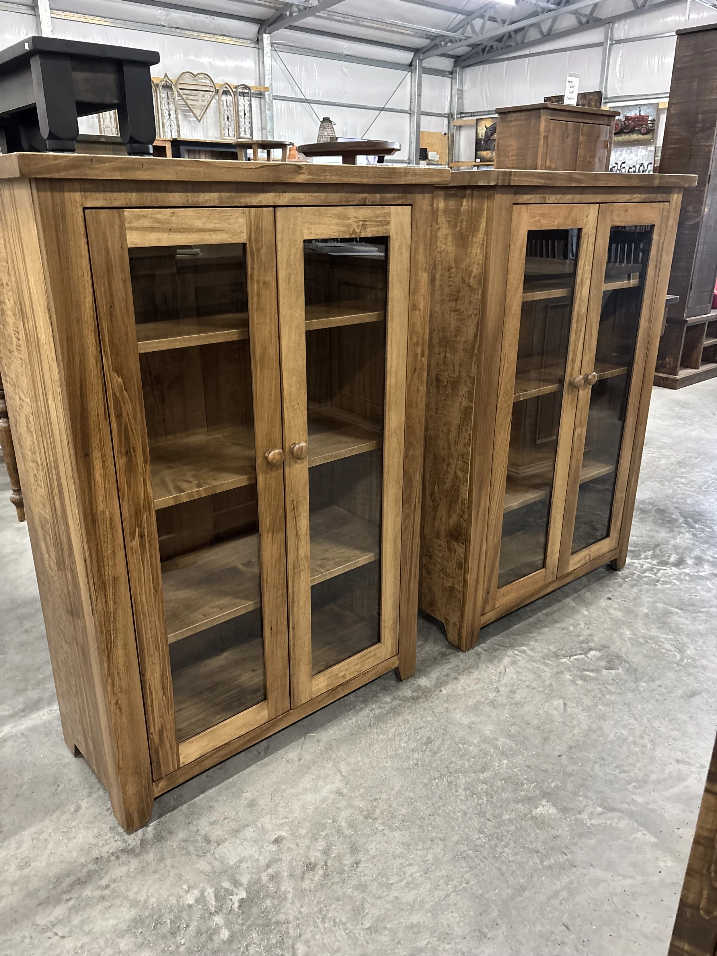 Solid maple sleek 2 glass door
