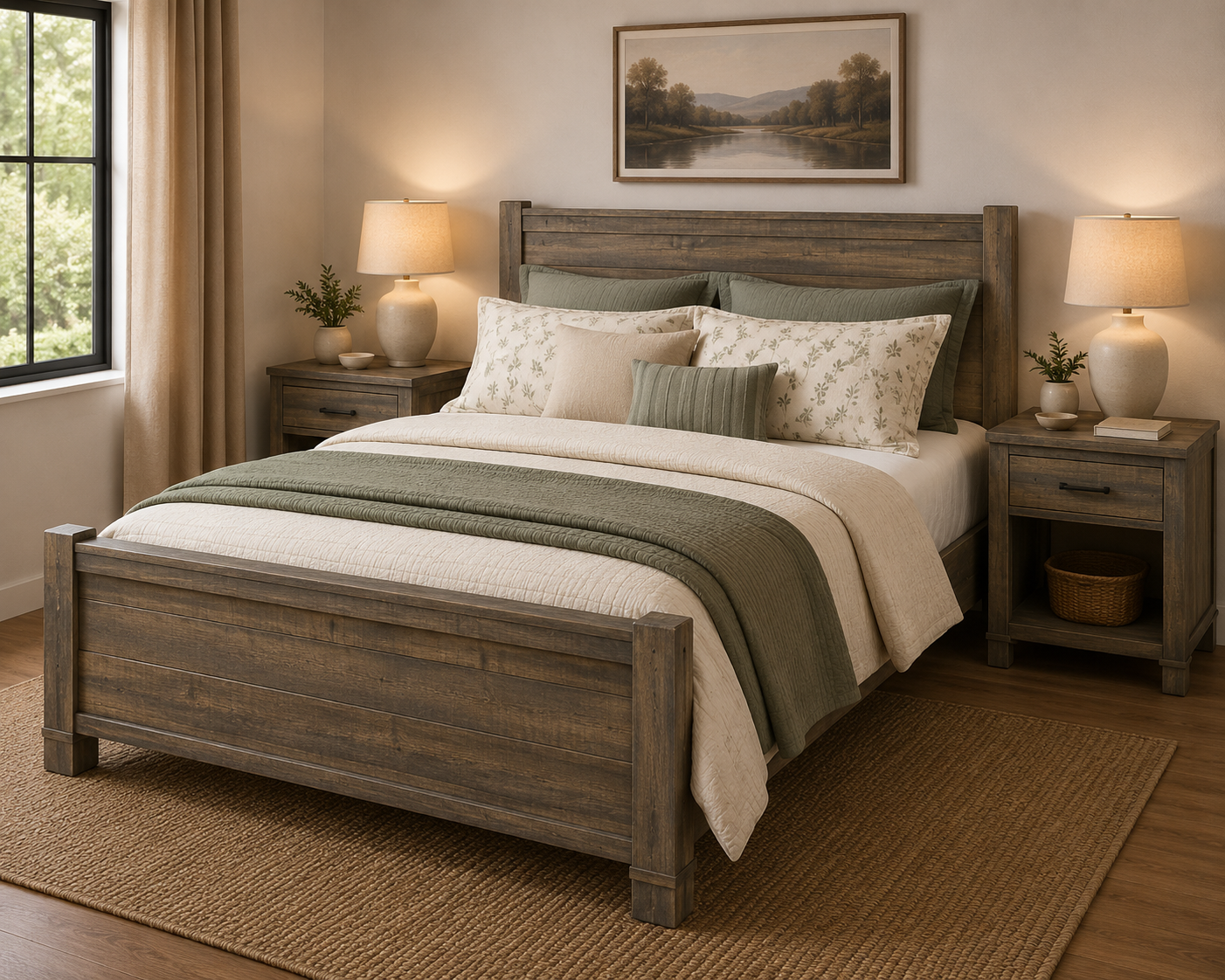 Solid slat Maple bed