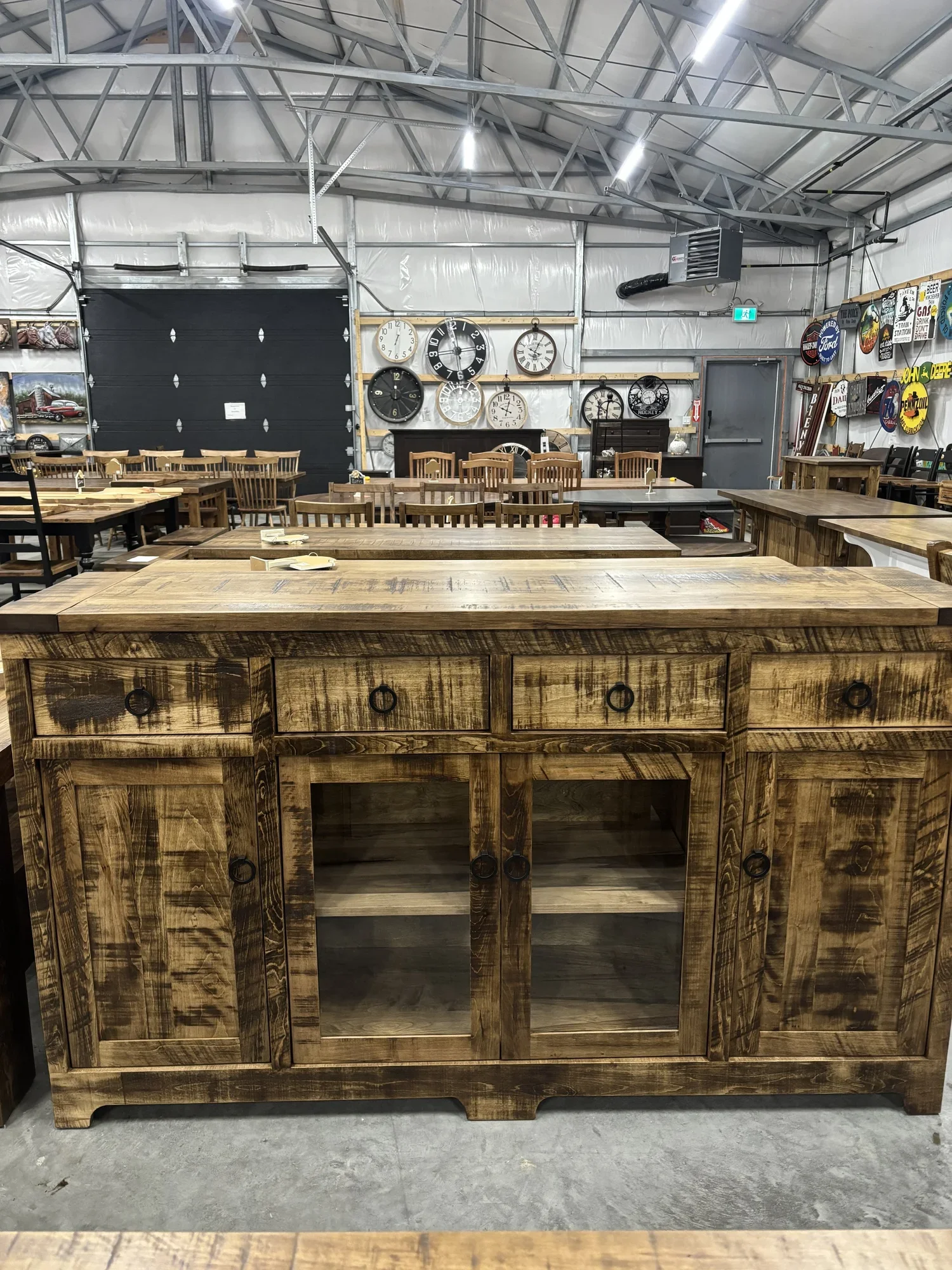 New Rustic Collection 4 door 4drawer solid maple sideboard