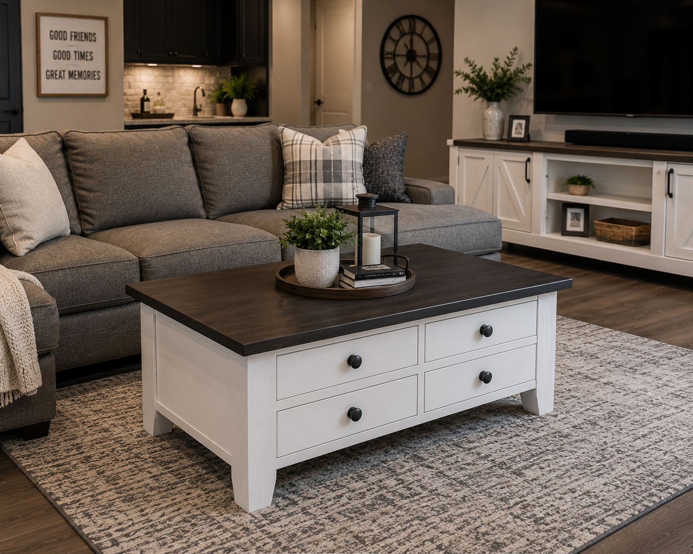 Solid maple 4 drawer coffee table