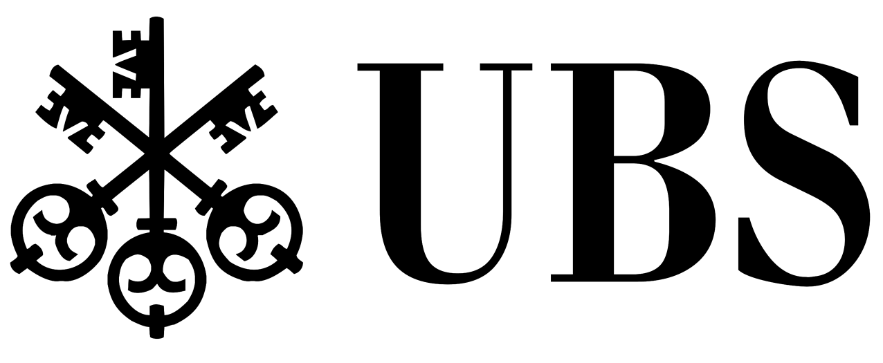UBS logo with three keys crossed behind the letters UBS.