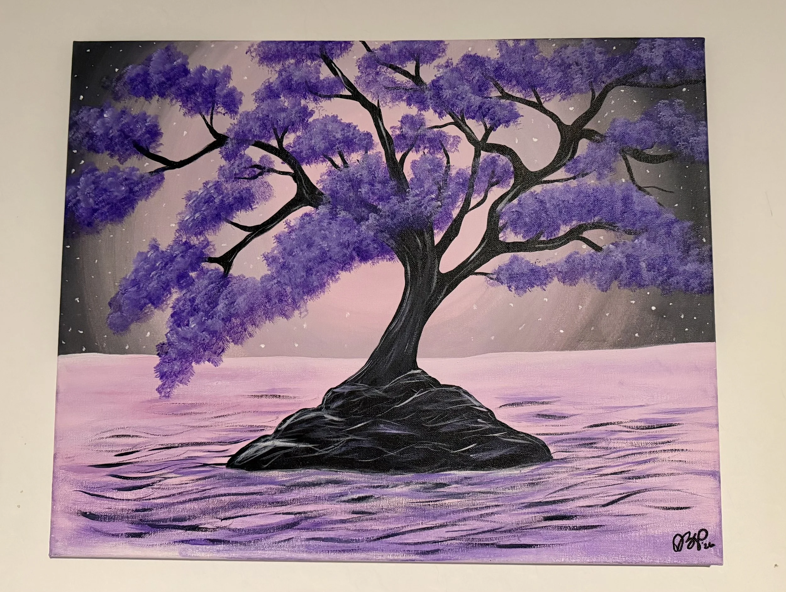 Shades of Pink and Purple — Acrylic Painting