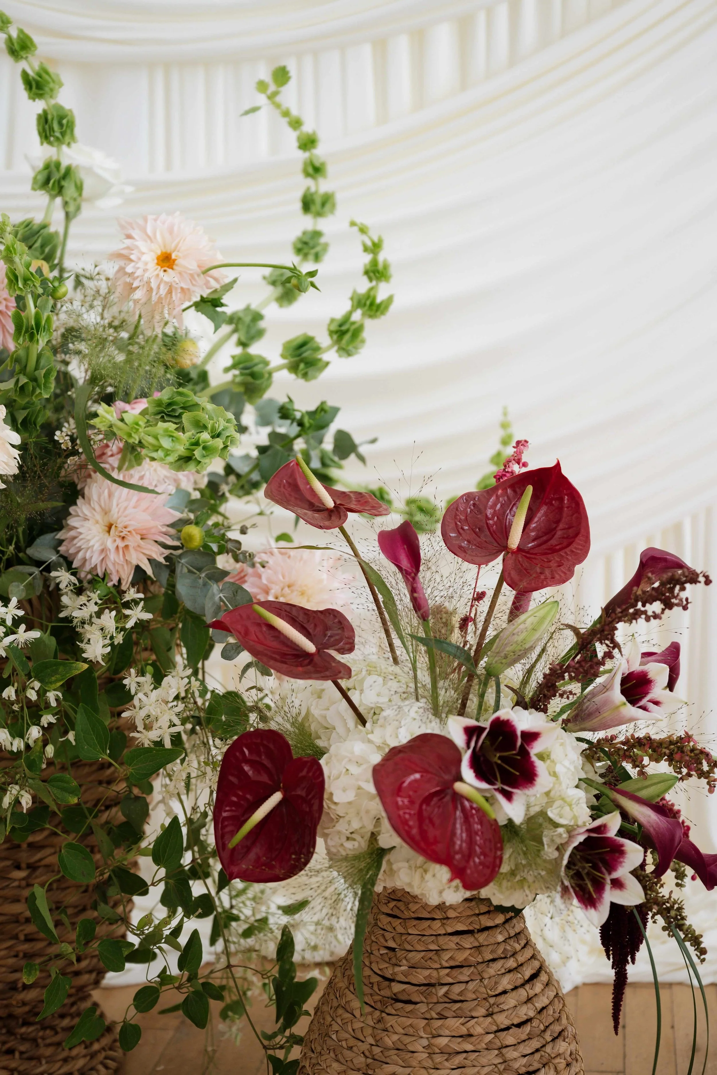 modern blush and burgundy florals by Love Letter Florals & Events seattle wedding florist and planner