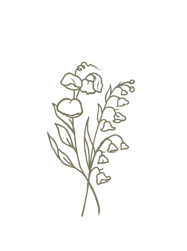 Love Letter Floral & Events branding Icon of  hand drawn bunch of flowers