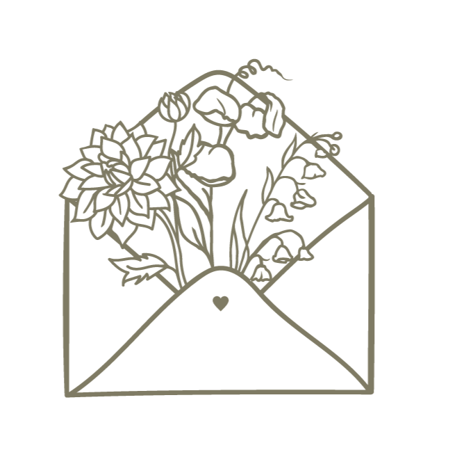 Branding Icon envelope with flowers coming out of it