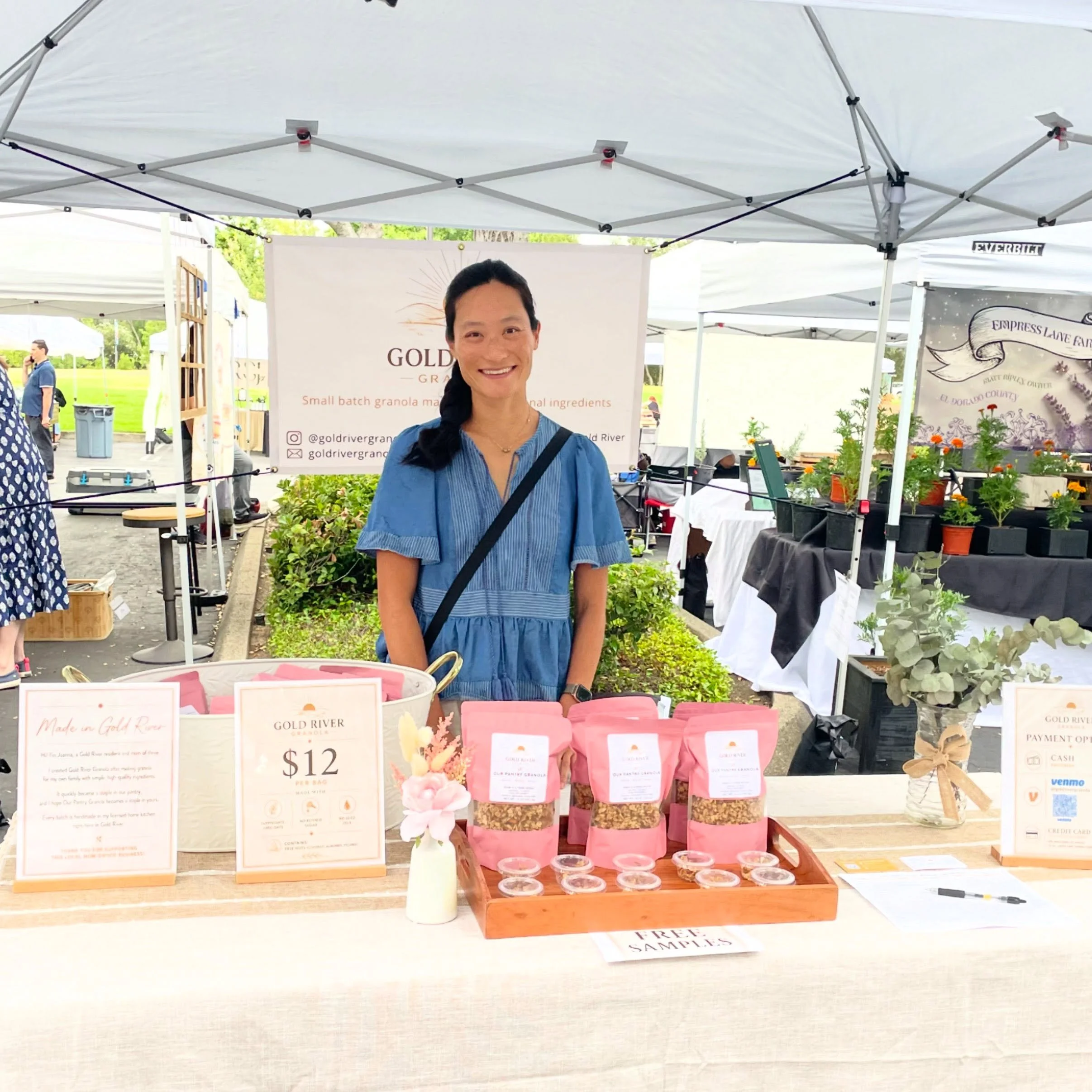 Hi! I&rsquo;m Joanna&mdash;your neighborhood granola baker, dentist, and mom of three.

My family moved to Gold River in 2025, and we&rsquo;re so happy to call this special community home. I started Gold River Granola as a way to share something my f