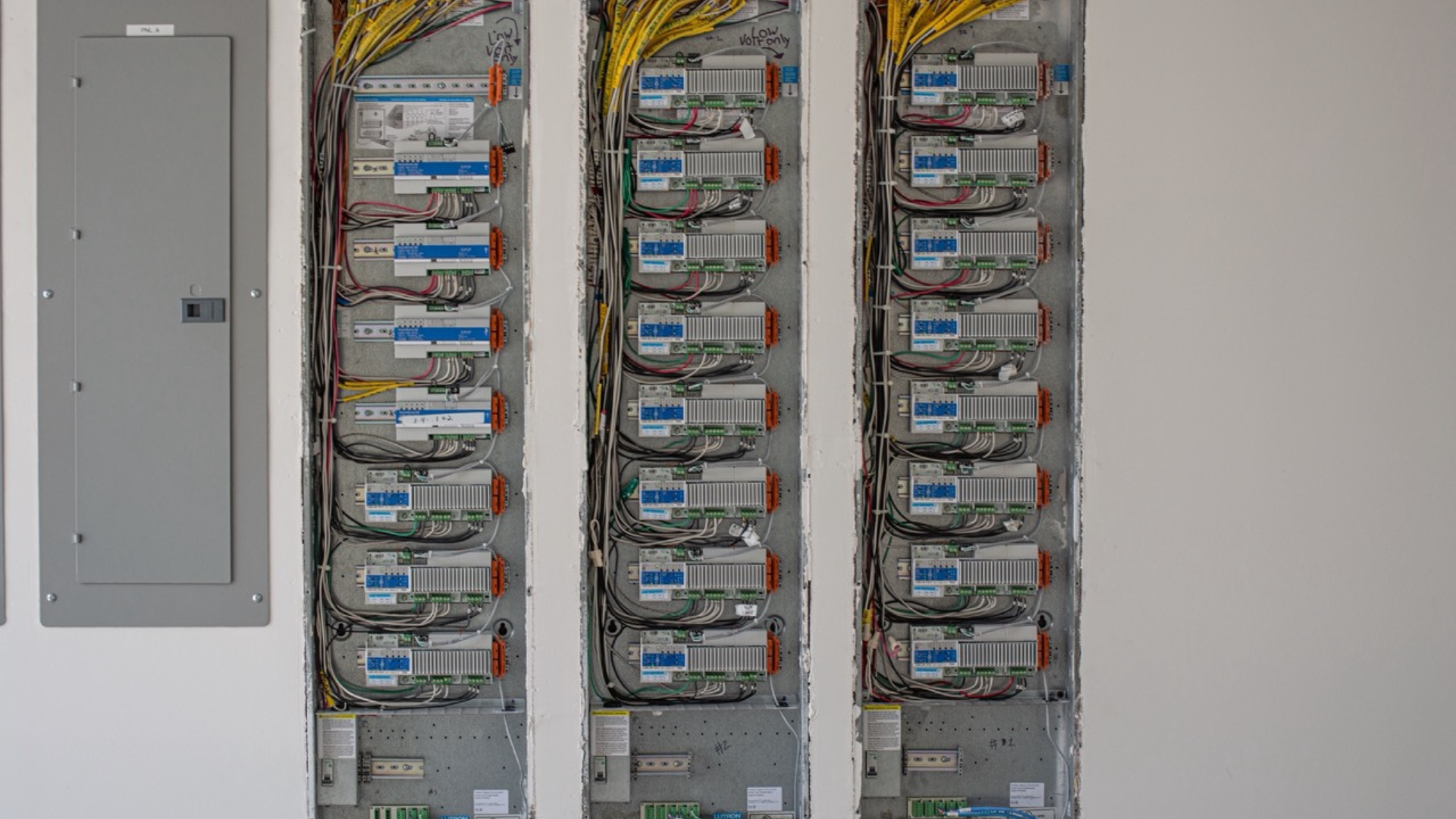 Three lighting control panels wired and laid out for service in year ten