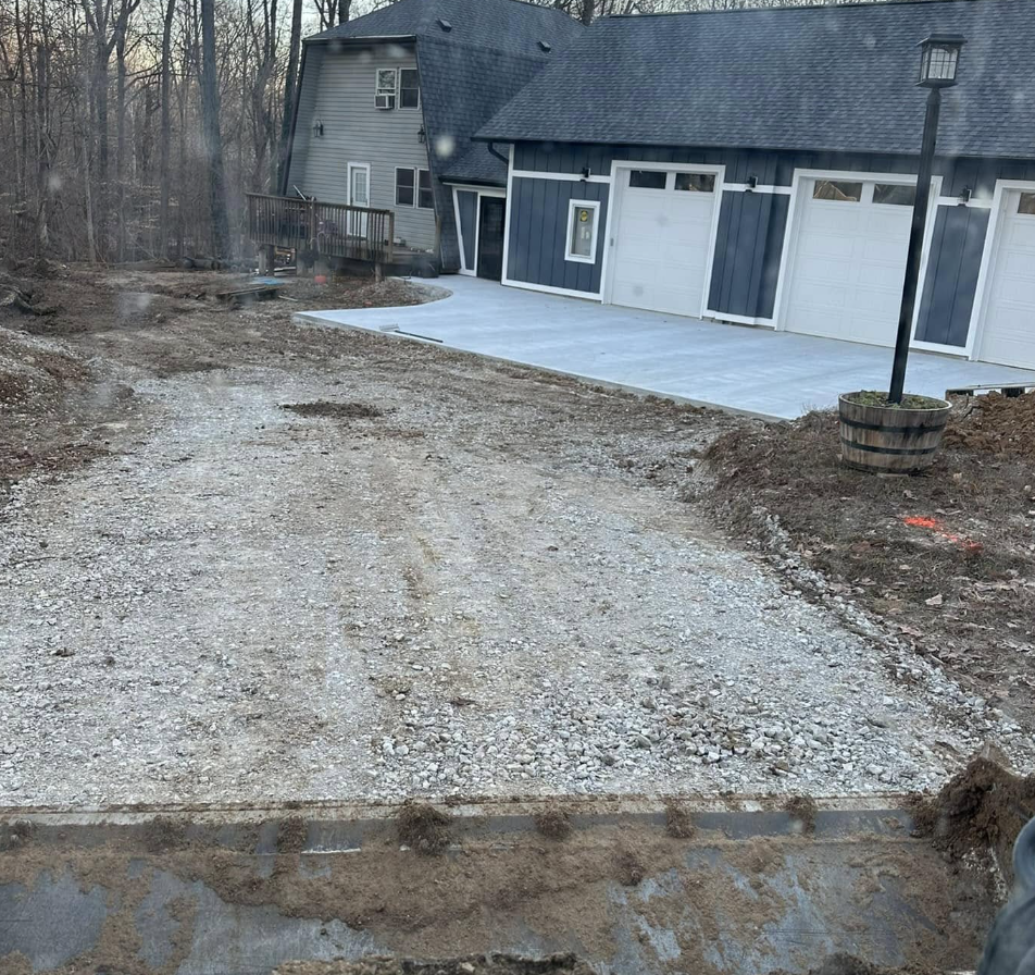 Site preparation and foundation excavation for new construction in Zionsville, IN