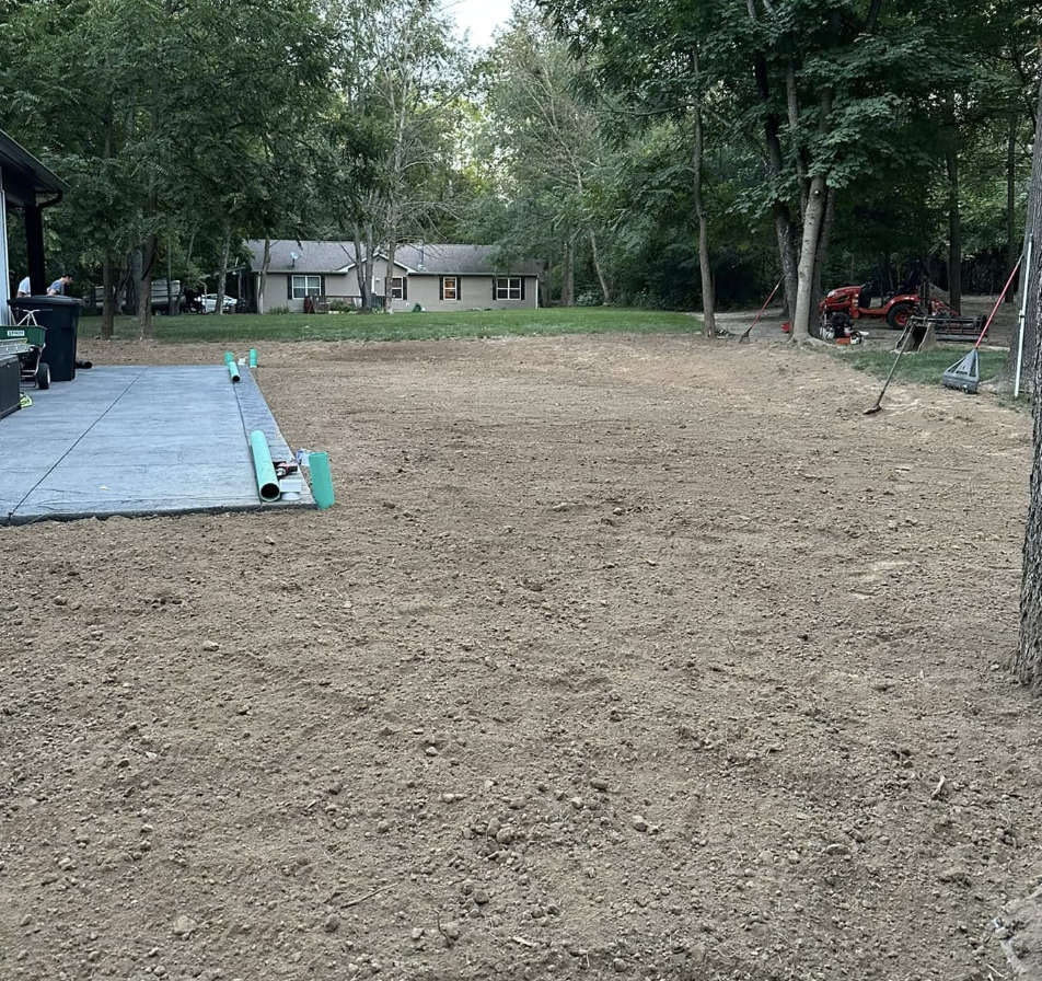 On Grade LLC residential excavation and drainage project in Brownsburg, Indiana